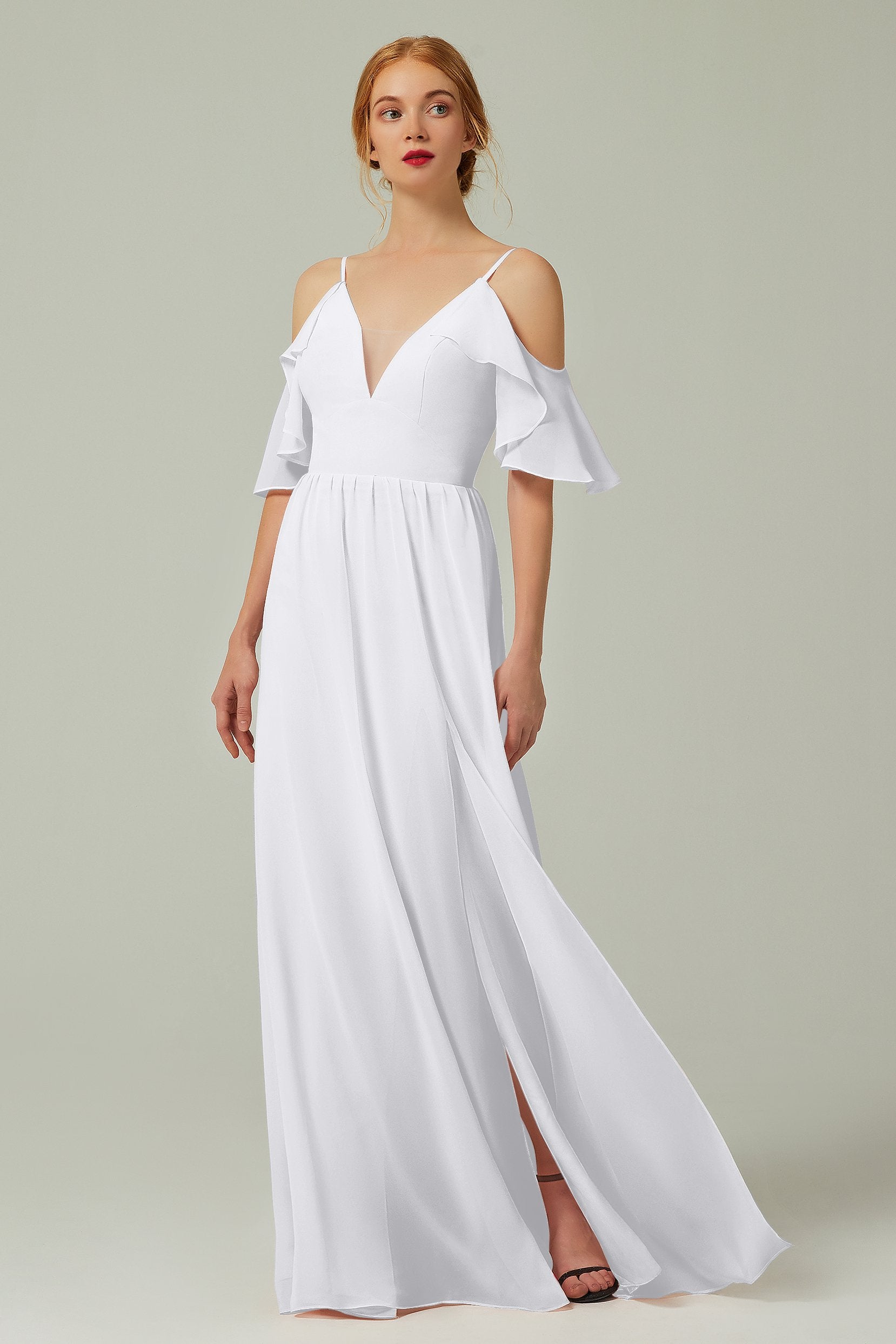 A-Line Floor Length Chiffon Bridesmaid Dress CB0236