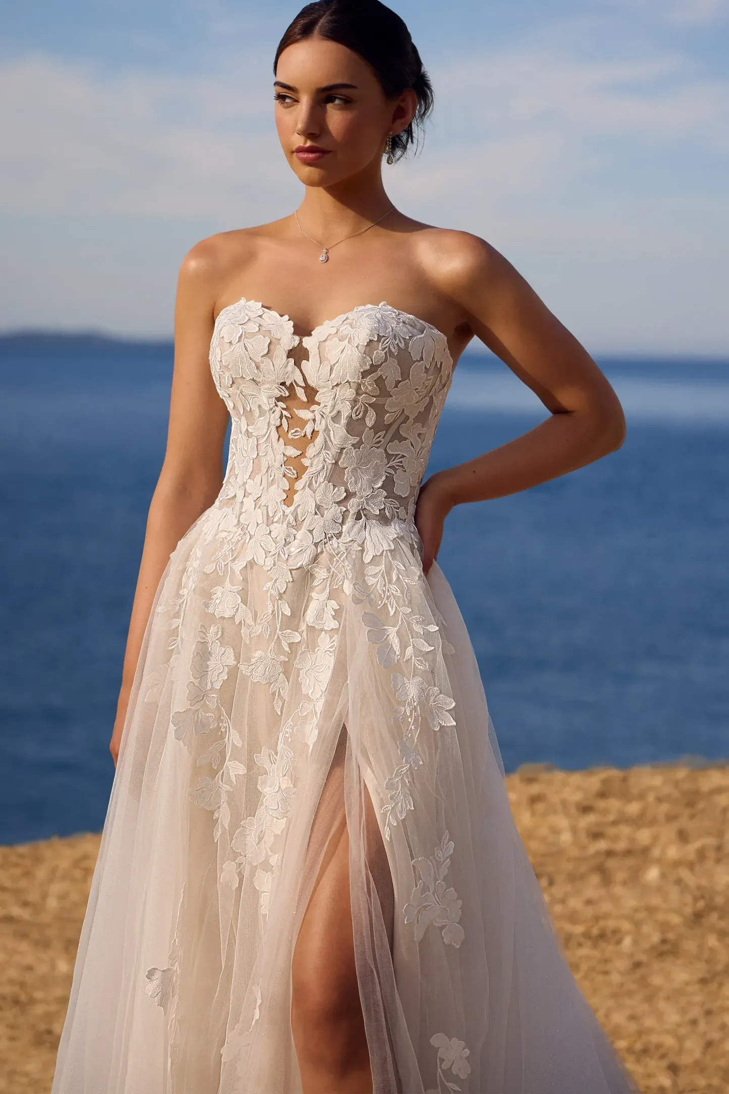 Sweetheart Lace Wedding Dress with Gloves #Sophia Tolli Y3190