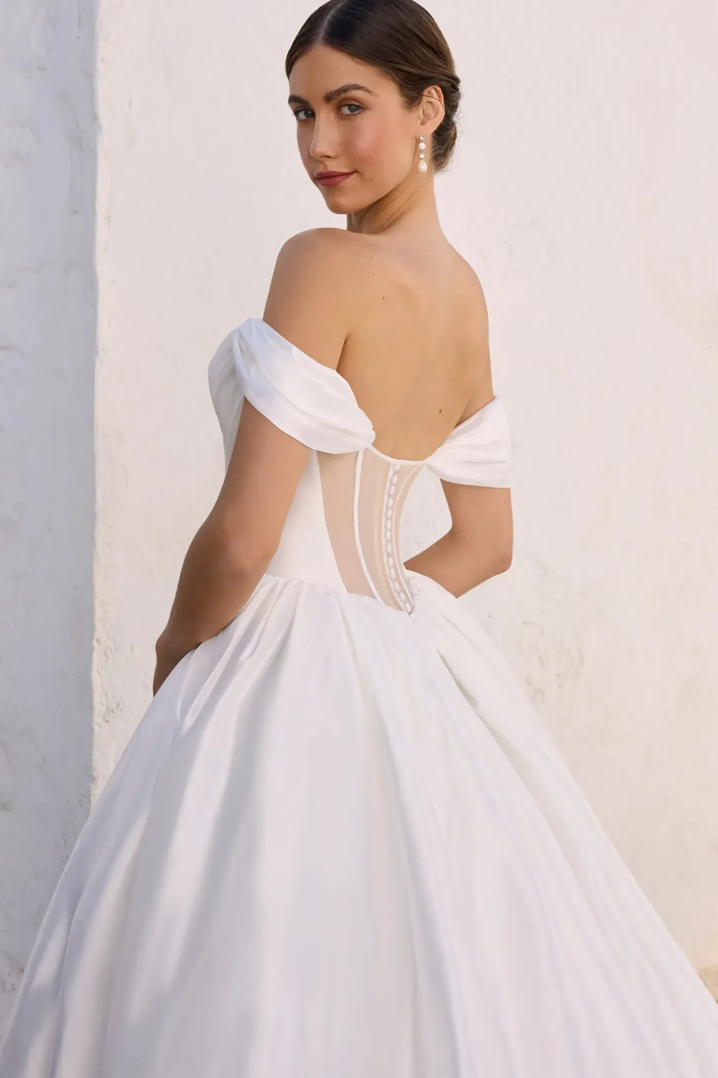 Sexy Sweetheart Off The Shoulder Skirt Split Taffeta Bridal Gown #Sophia Tolli Y3191