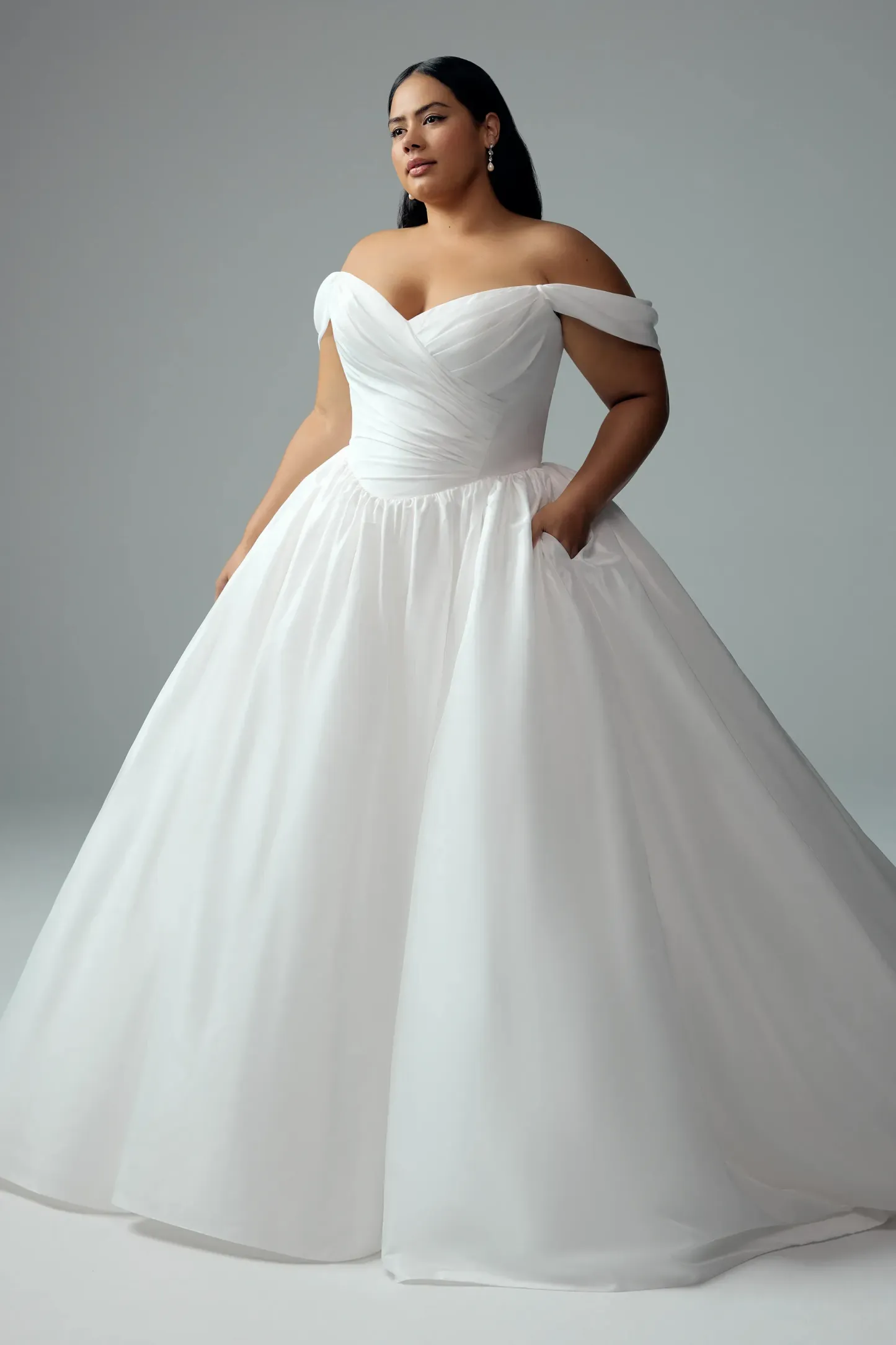 Sexy Sweetheart Off The Shoulder Skirt Split Taffeta Bridal Gown #Sophia Tolli Y3191