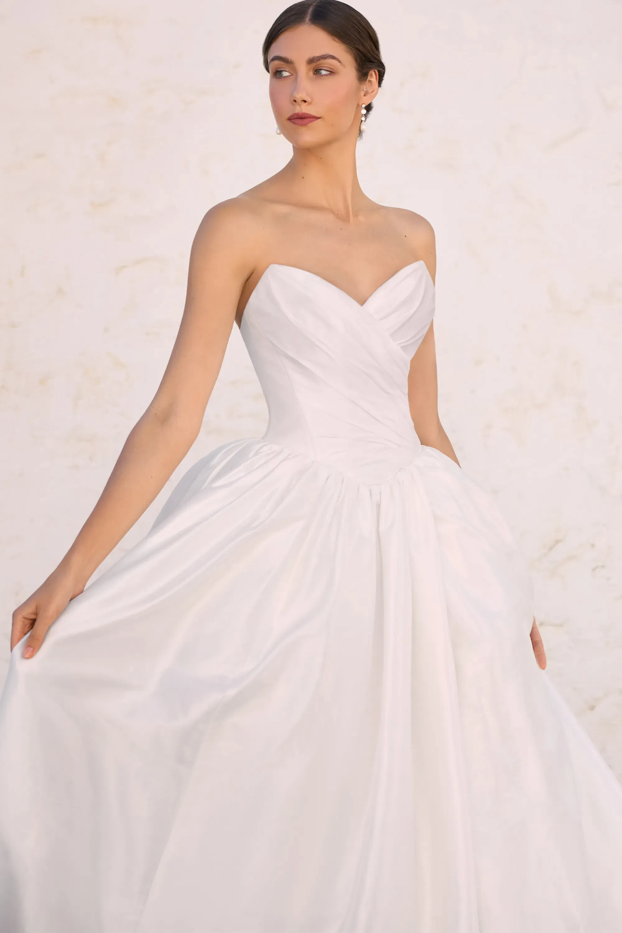 Sexy Sweetheart Off The Shoulder Skirt Split Taffeta Bridal Gown #Sophia Tolli Y3191