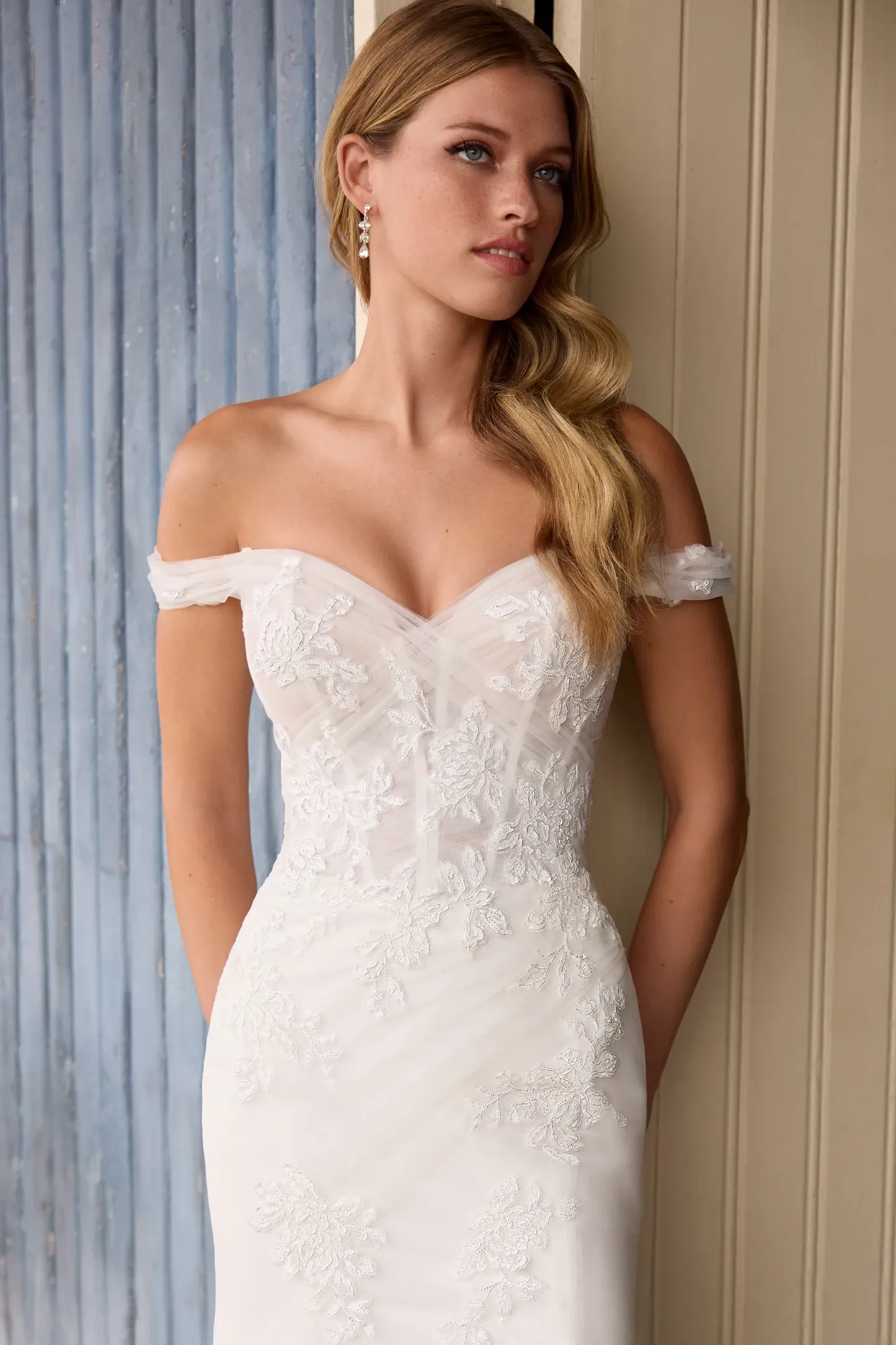 Floral Wedding Dress with V-neckline #Sophia Tolli Y3206