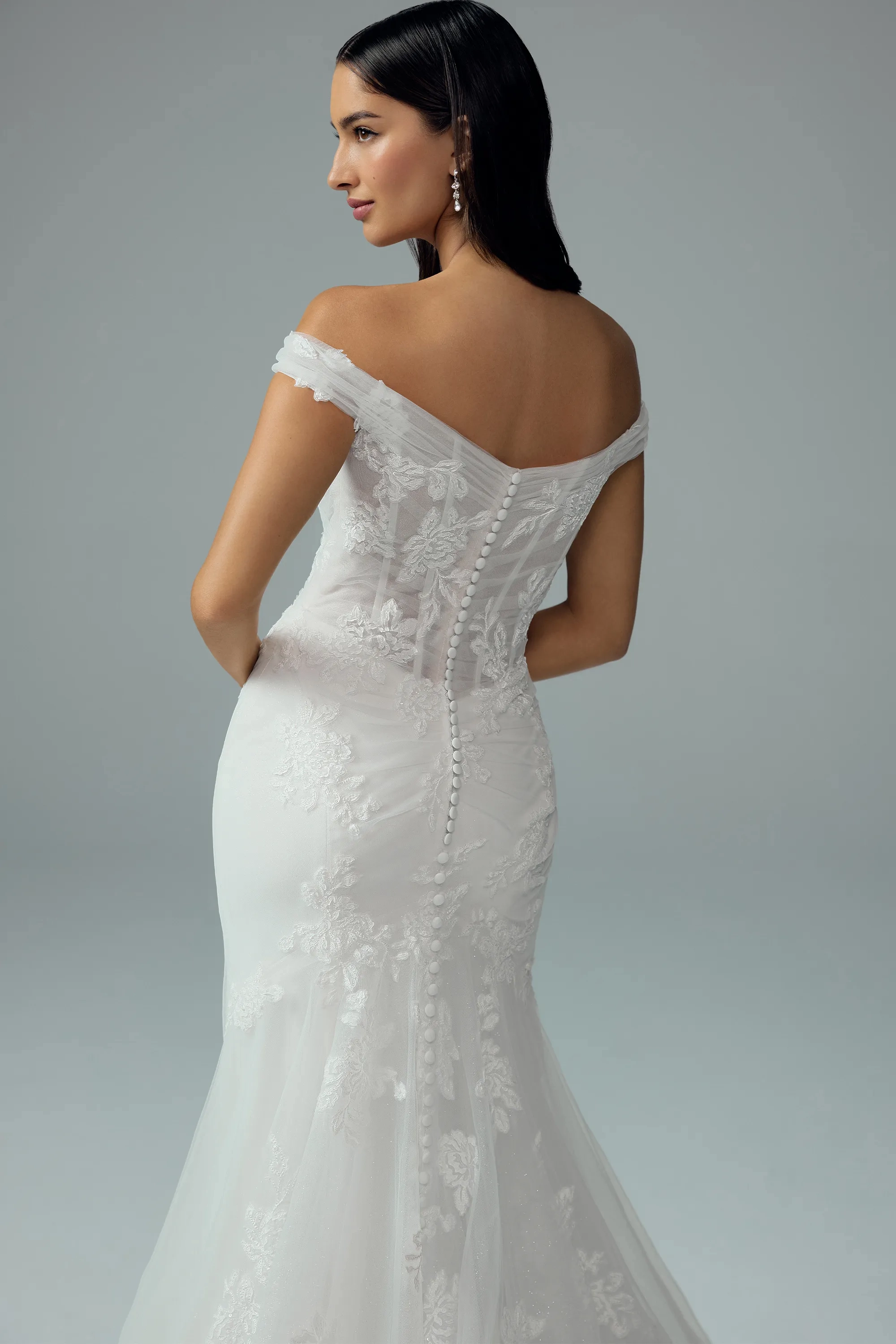 Floral Wedding Dress with V-neckline #Sophia Tolli Y3206
