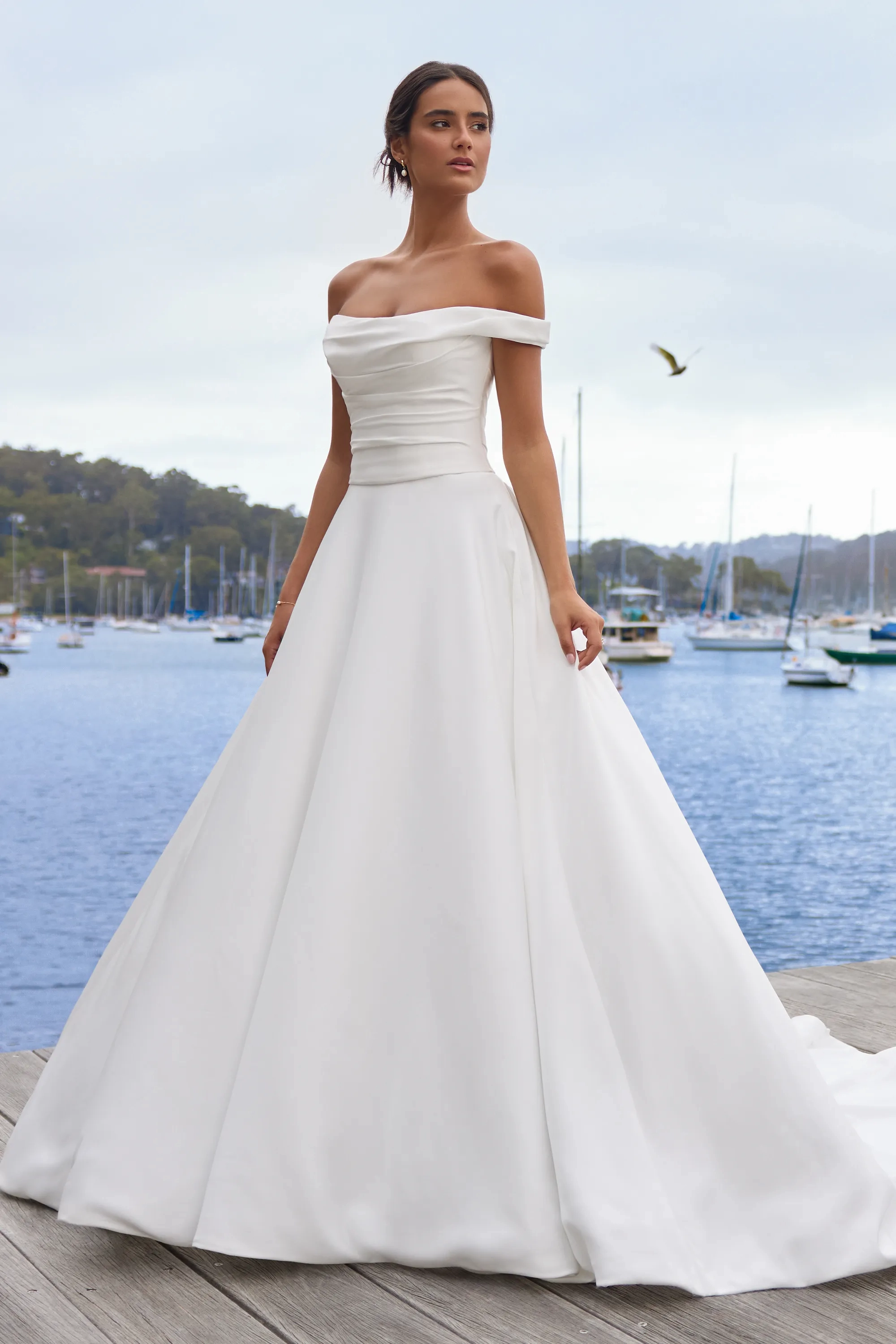 Beautiful Satin Ballgown Wedding Dress with Pockets #Sophia Tolli Y3207