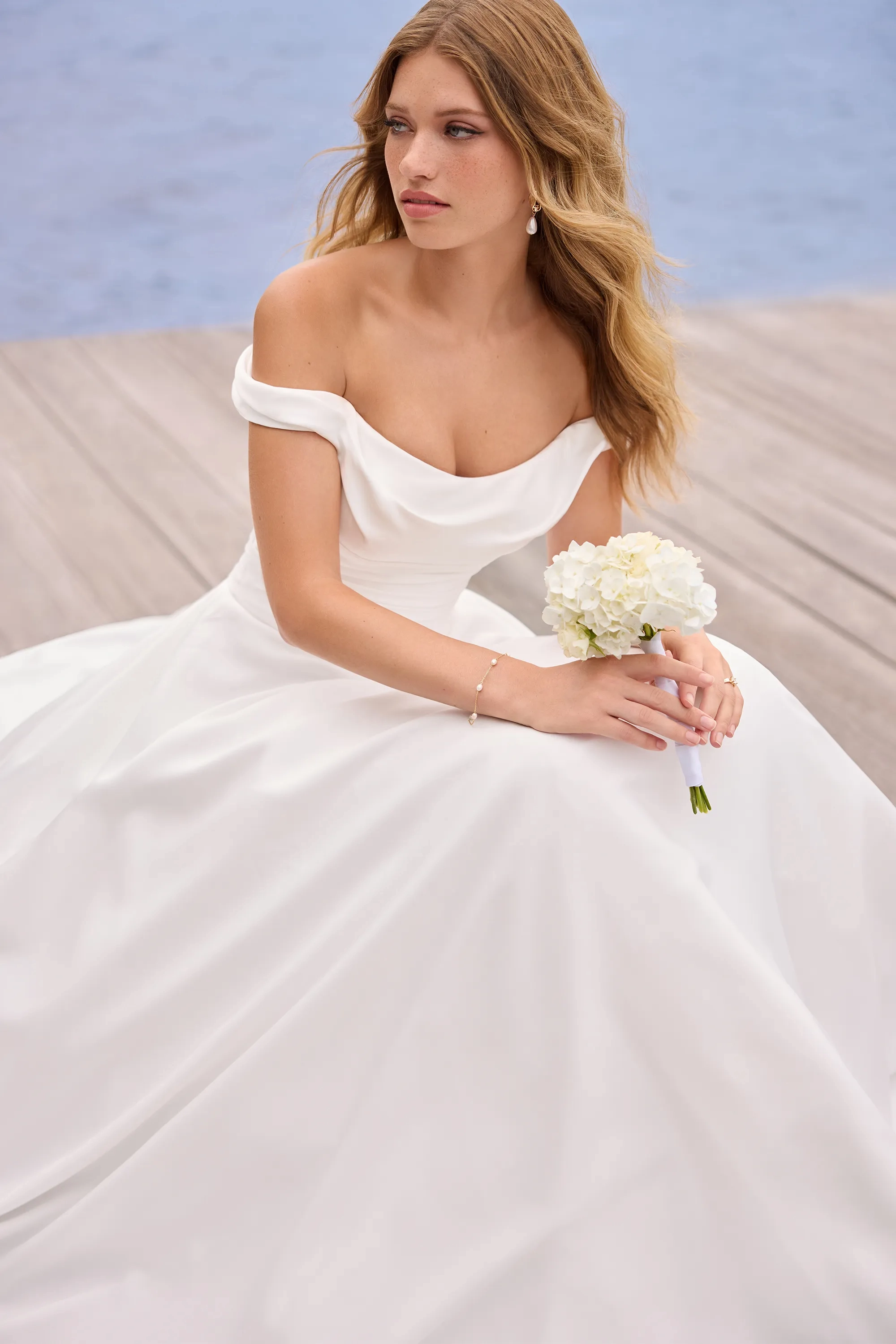 Beautiful Satin Ballgown Wedding Dress with Pockets #Sophia Tolli Y3207