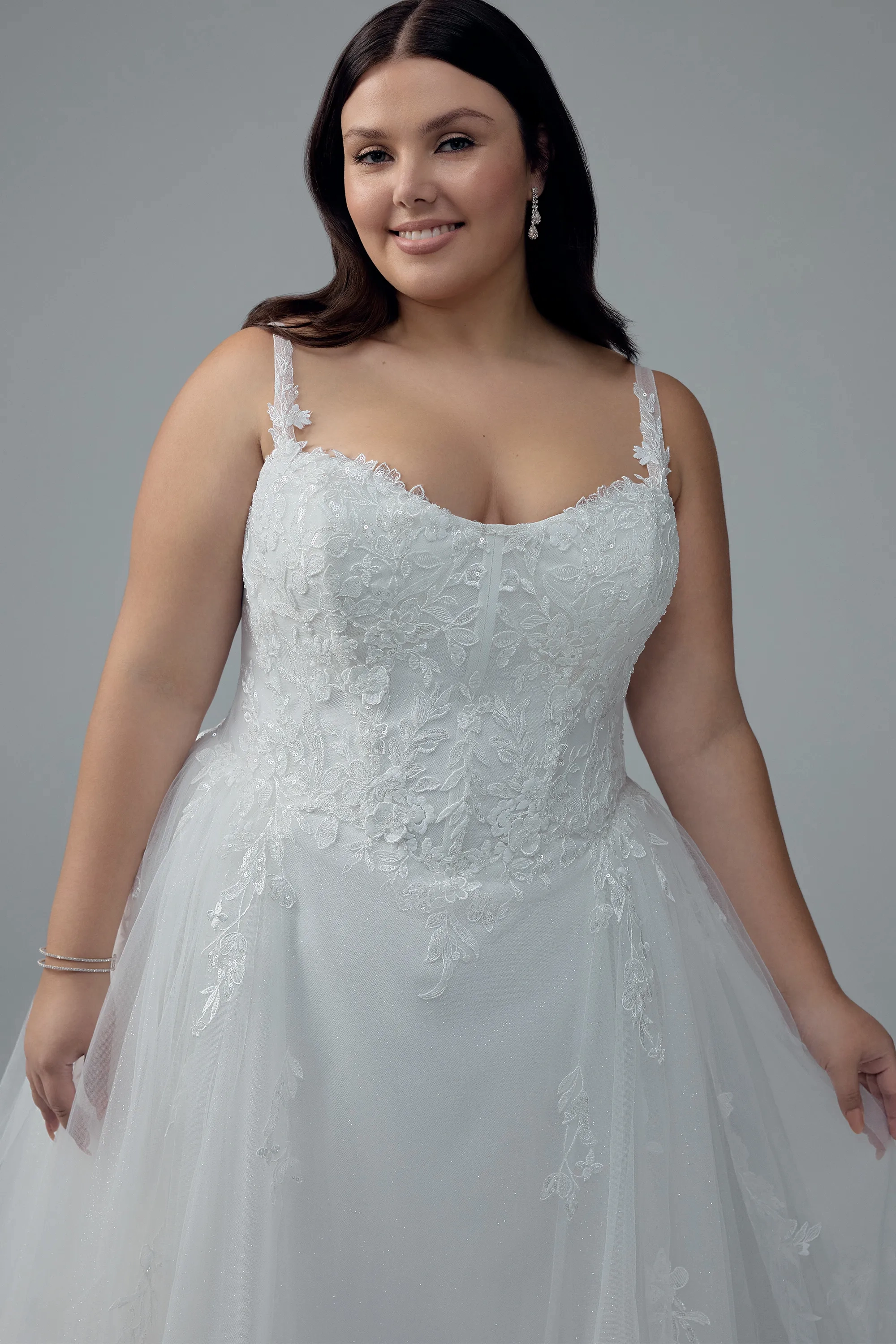 Ethereal A-line Bridal Gown with Floral Details #Sophia Tolli Y3209