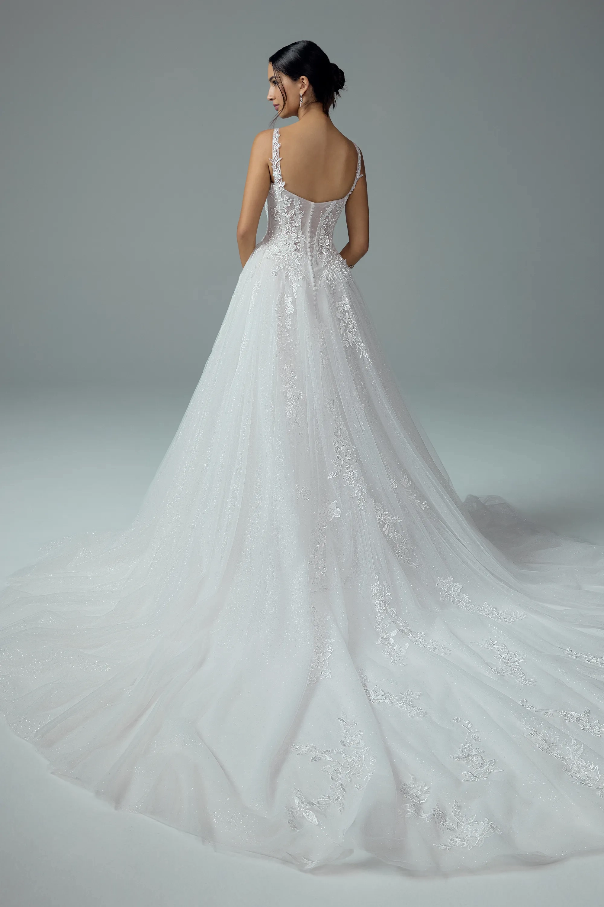 Ethereal A-line Bridal Gown with Floral Details #Sophia Tolli Y3209