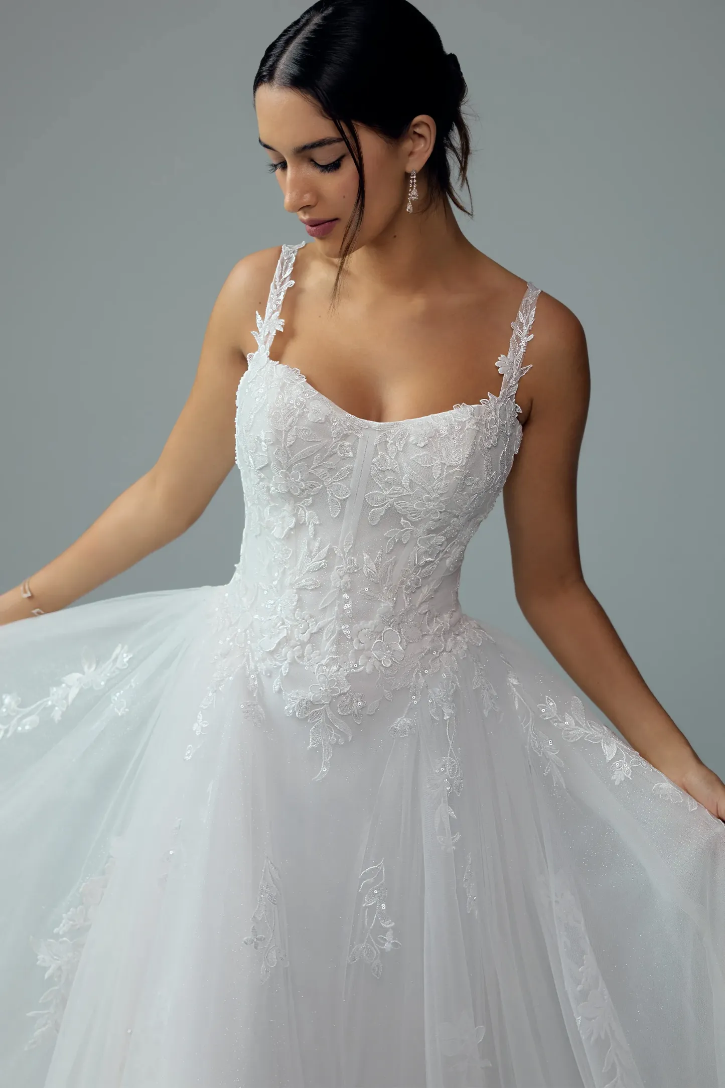 Ethereal A-line Bridal Gown with Floral Details #Sophia Tolli Y3209