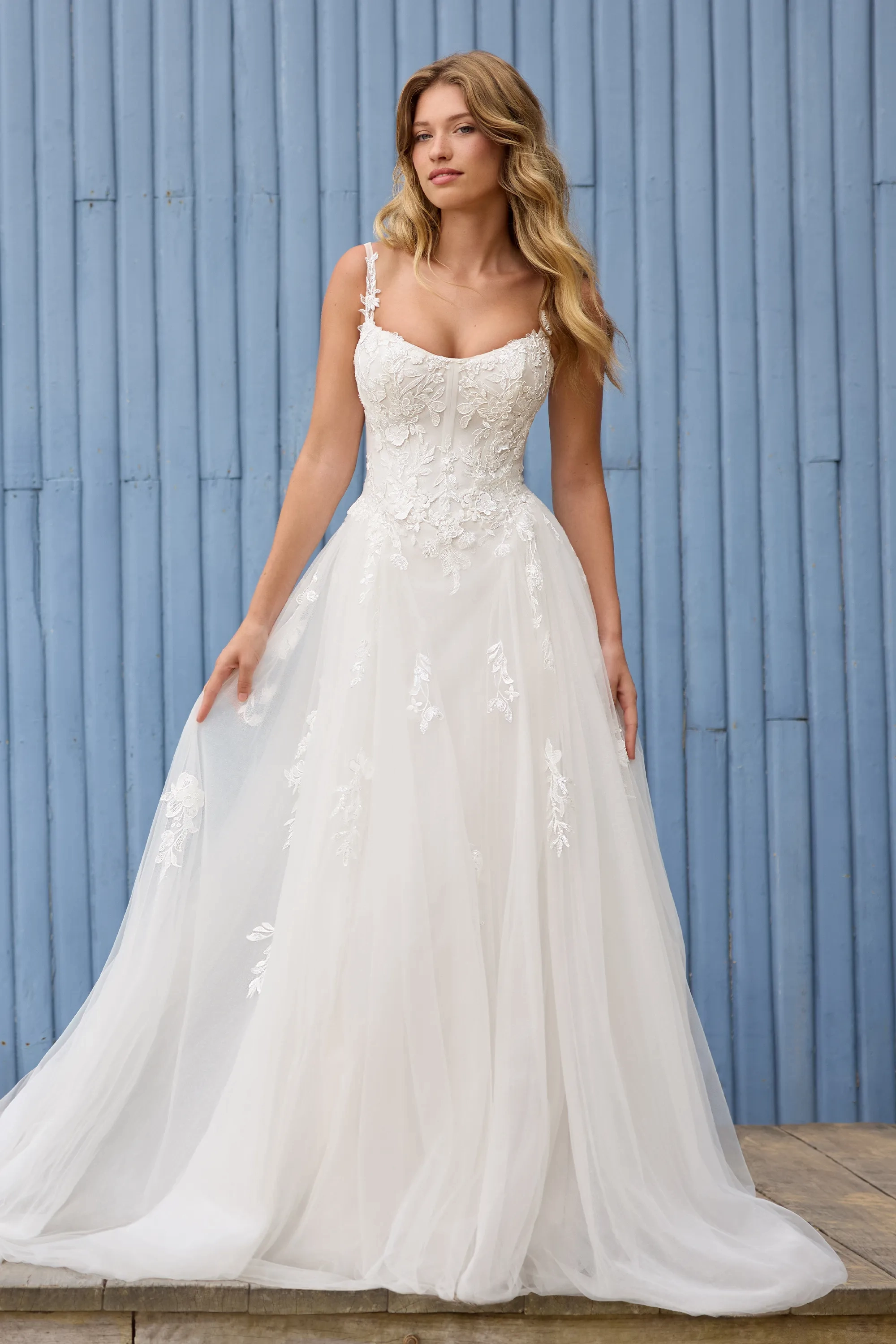 Ethereal A-line Bridal Gown with Floral Details #Sophia Tolli Y3209
