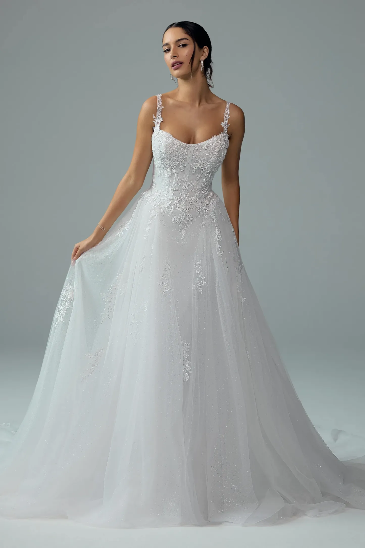 Ethereal A-line Bridal Gown with Floral Details #Sophia Tolli Y3209
