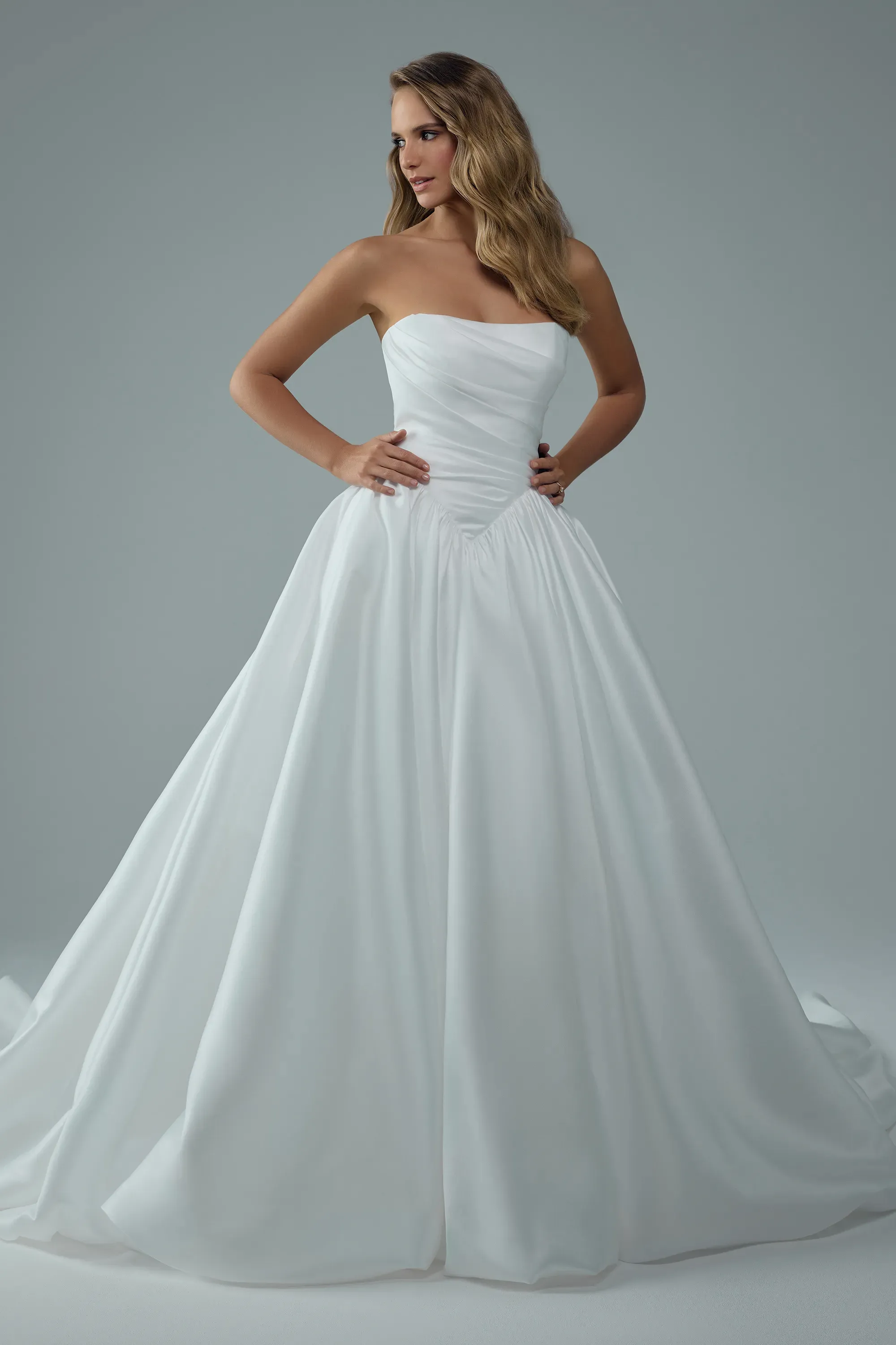 Strapless Ballgown Wedding Dress with Bubble Hem #Sophia Tolli Y3225