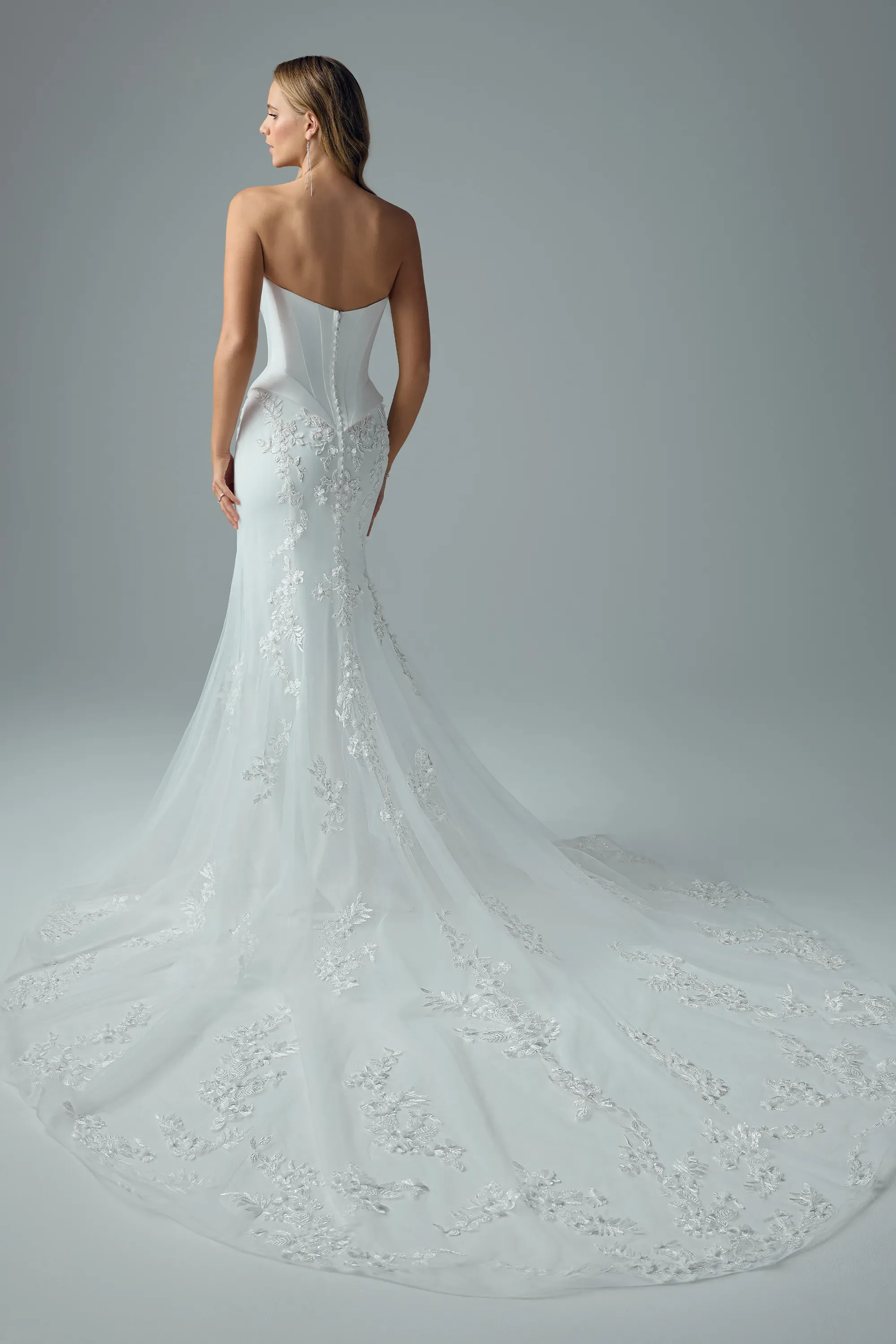 Faux Two Piece Bridal Gown with 3D Lace #Sophia Tolli Y3228