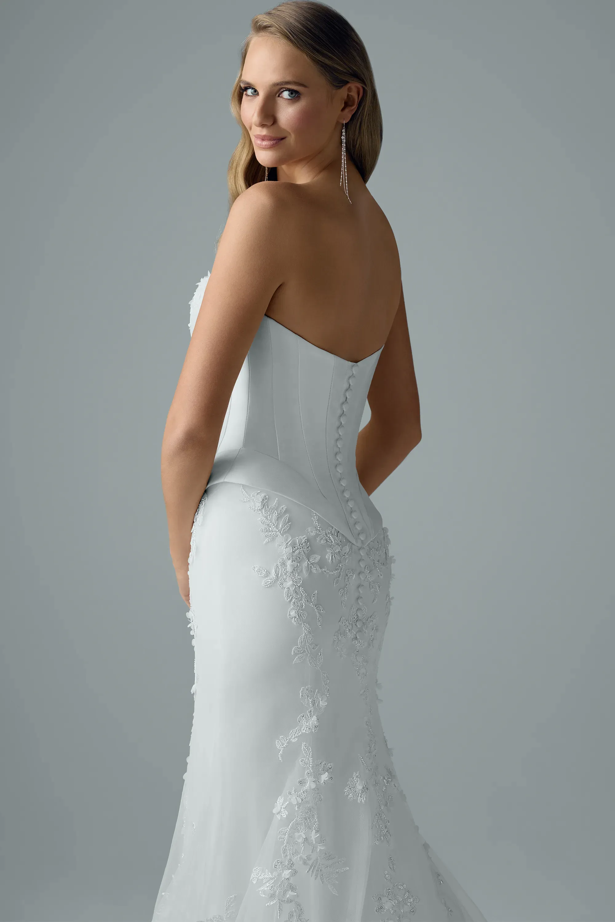 Faux Two Piece Bridal Gown with 3D Lace #Sophia Tolli Y3228