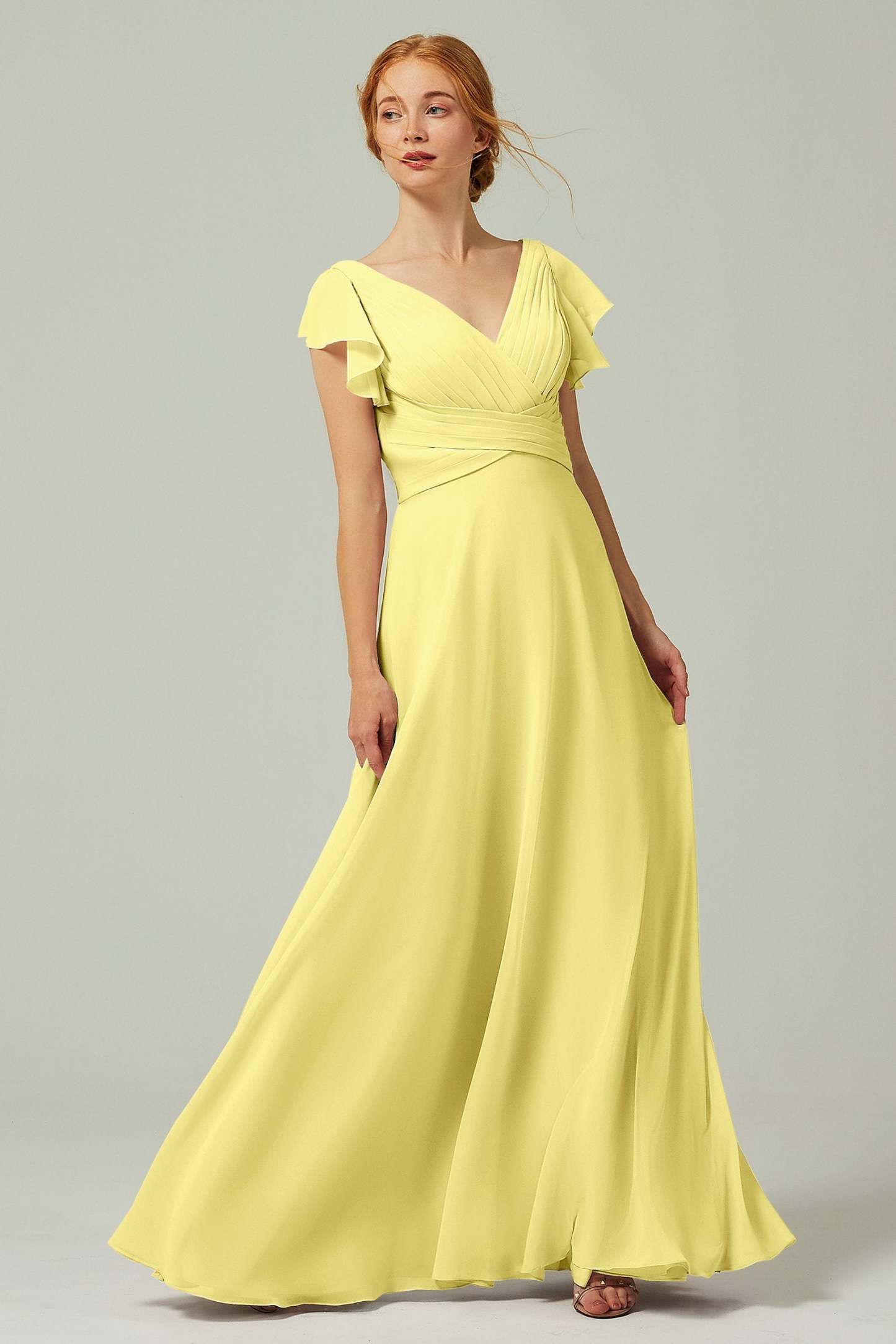 A-Line Floor Length Chiffon Bridesmaid Dress CB0302
