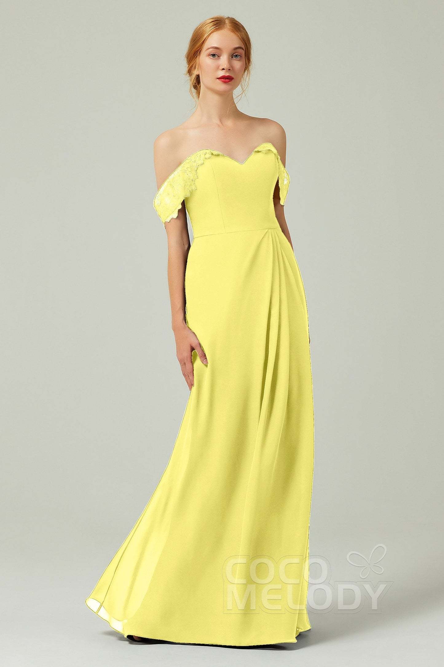 Sheath-Column Floor Length Chiffon Bridesmaid Dress Formal Dresses CB0338