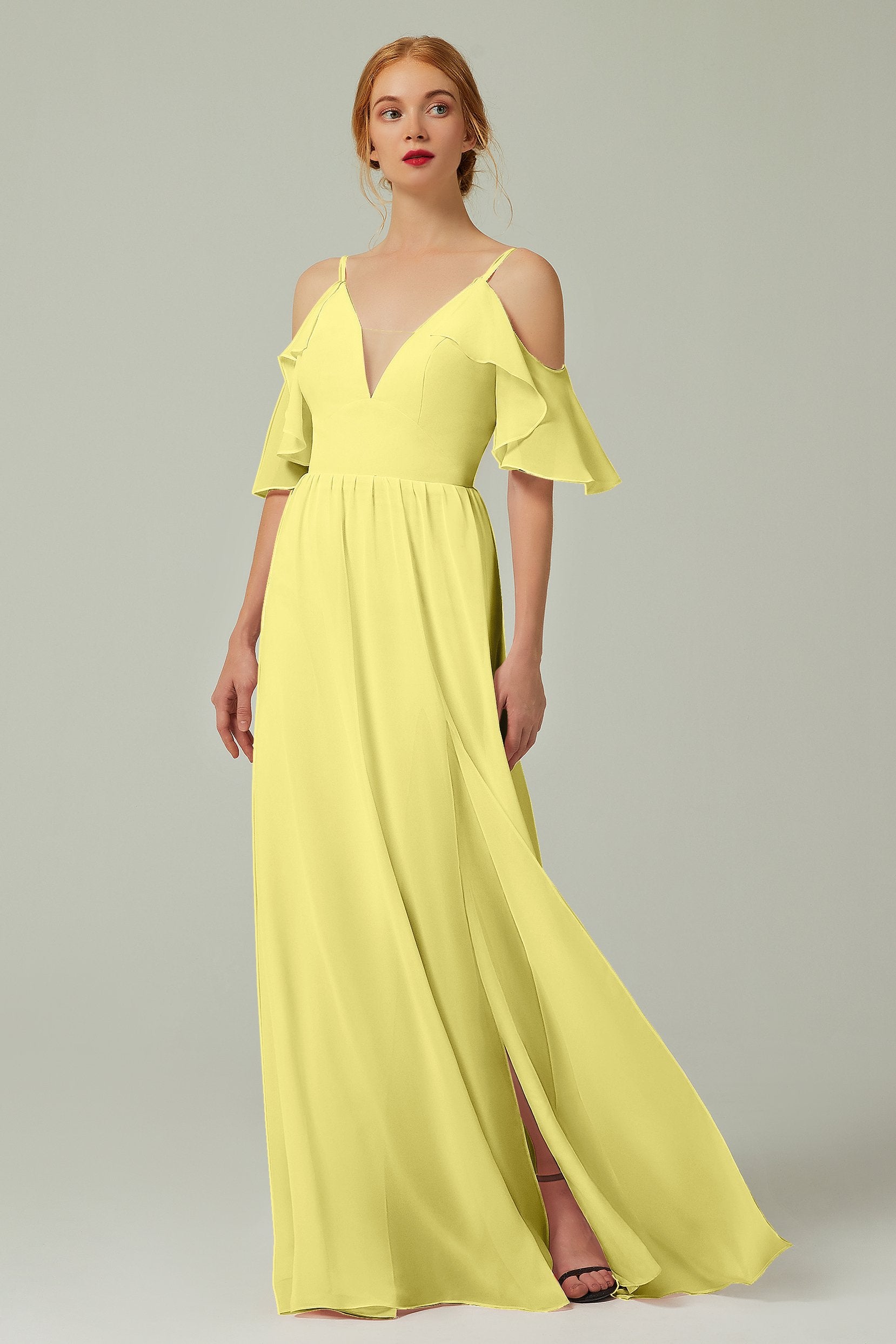 A-Line Floor Length Chiffon Bridesmaid Dress CB0236