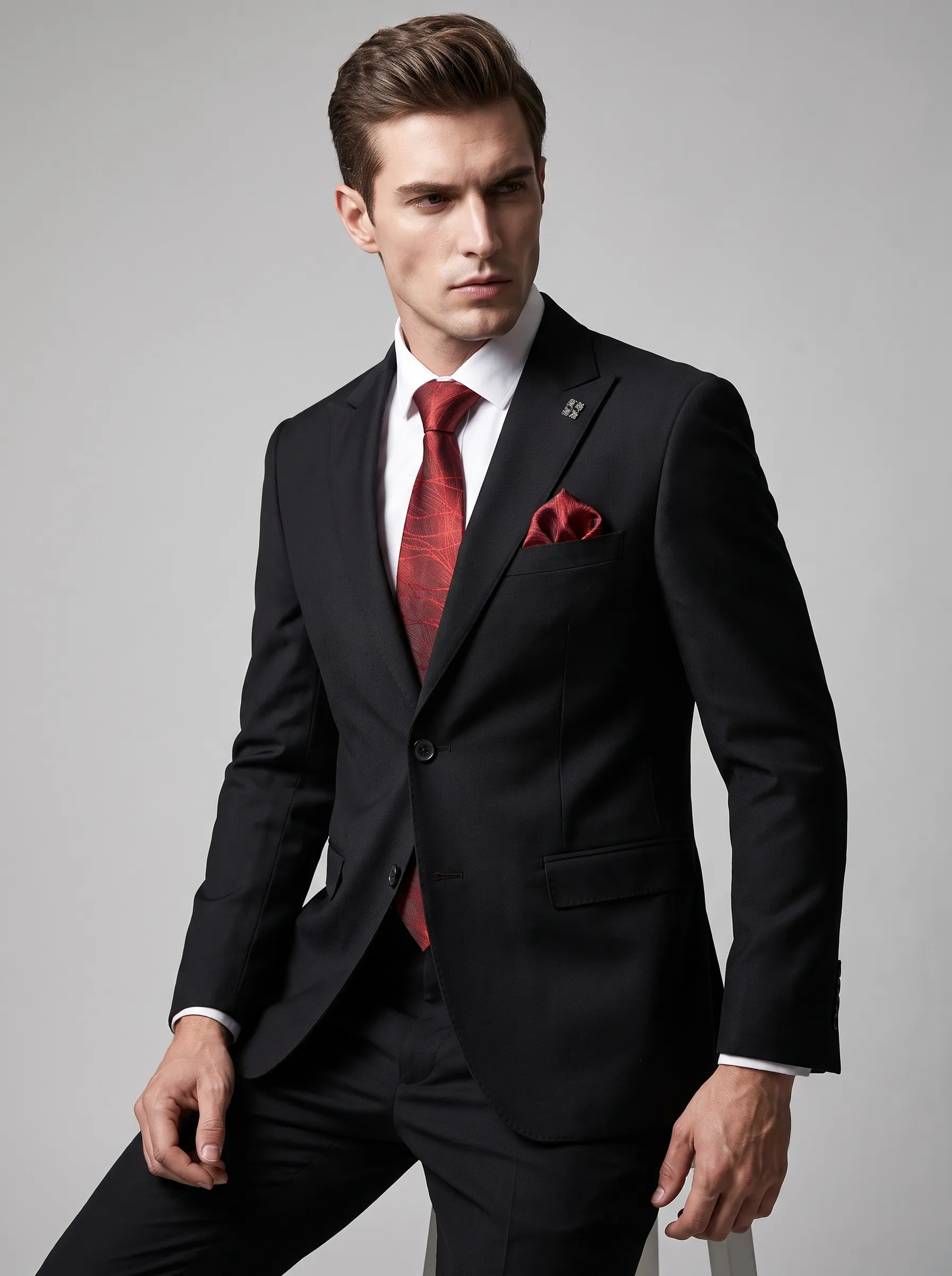 [Copy]Opulent Ivory & Gold Damask Tuxedo | Men's Slim Fit Contrast Peak Lapel Prom Dinner Jacket