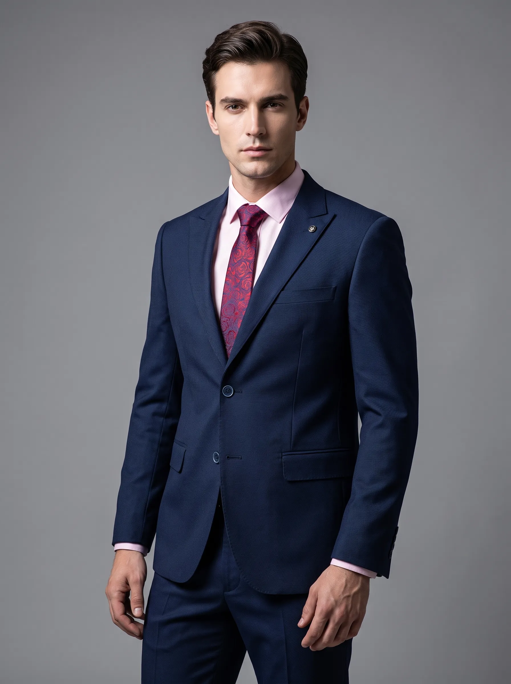 [Copy]Classic Black Single-Breasted Formal Suit | Men's Modern Slim Fit Notch Lapel 2-Piece Tuxedo