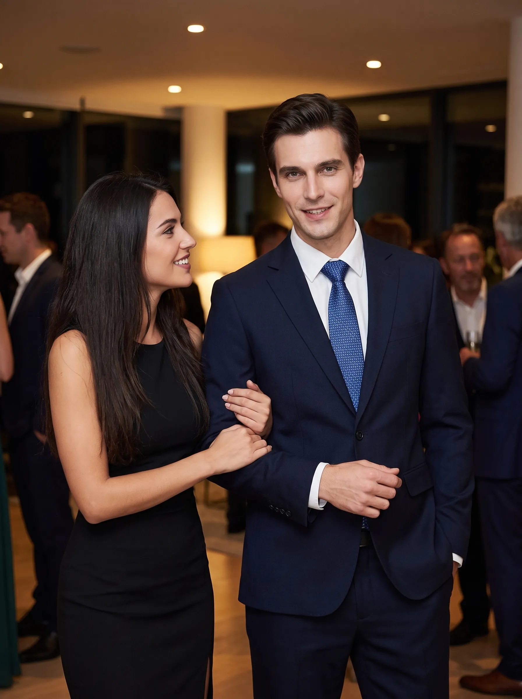 [Copy]Classic Navy Blue Single-Breasted Formal Suit | Men's Modern Slim Fit Notch Lapel 2-Piece Tuxedo