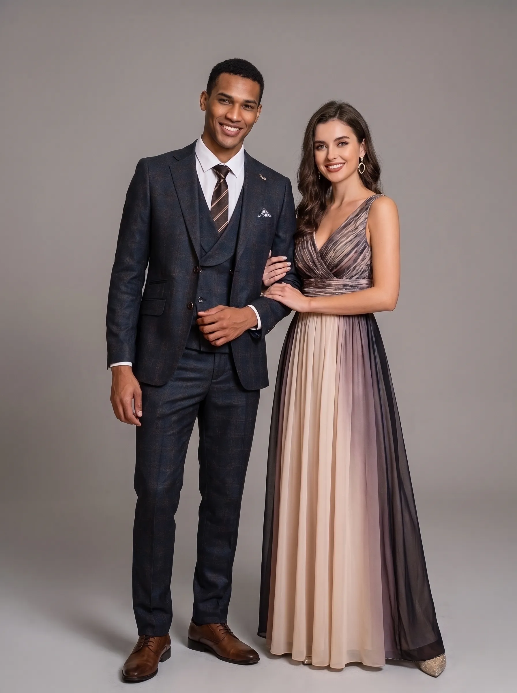 [Copy]Sophisticated Textured Slate Grey 3-Piece Formal Suit | Men's Modern Slim Fit Notch Lapel Business Suit