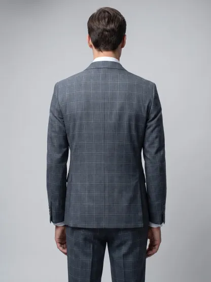 [Copy]Dapper Medium Grey Pinstripe 3-Piece Formal Suit | Men's Modern Slim Fit Notch Lapel Business Tuxedo