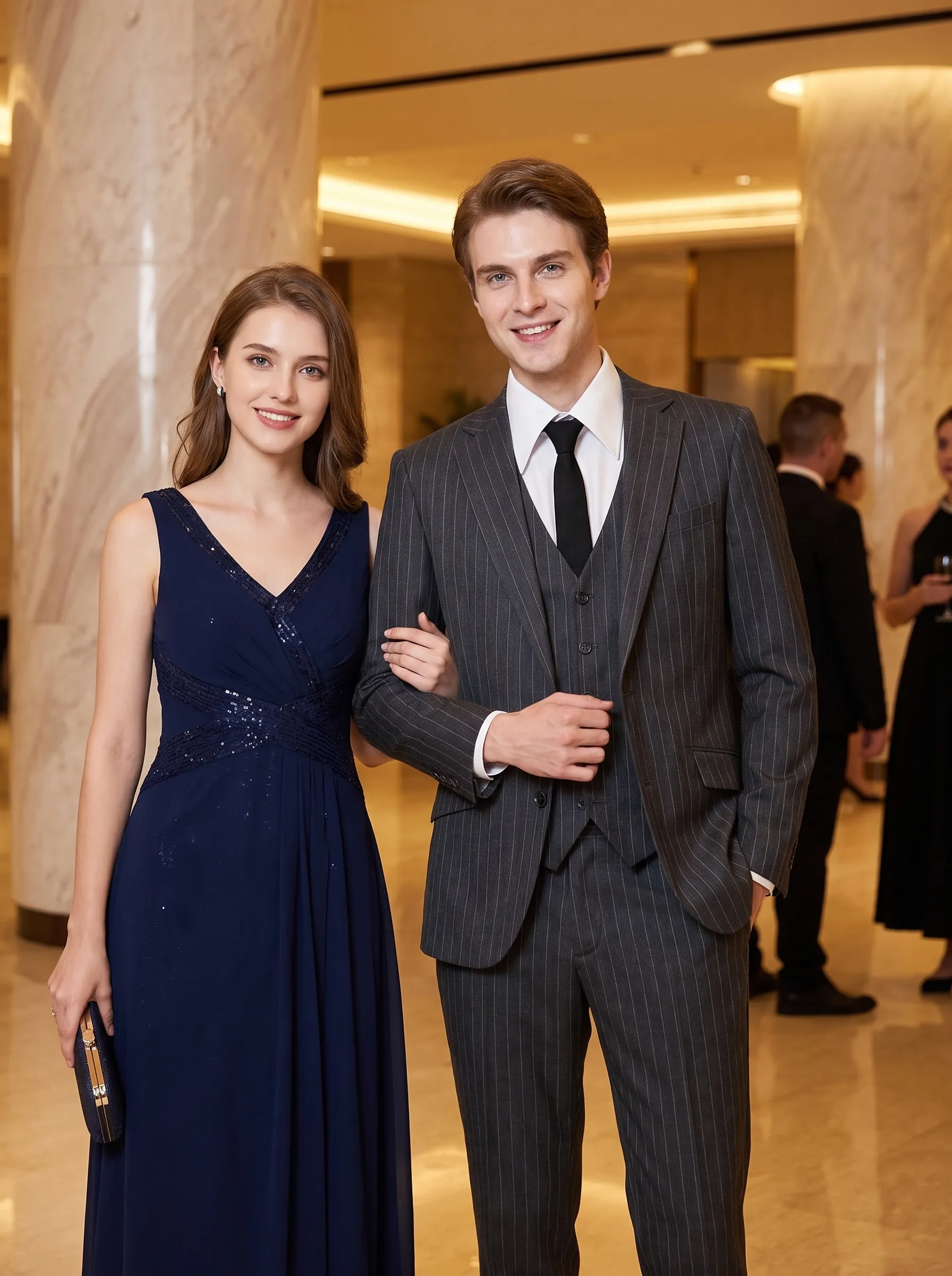 [Copy]Dapper Medium Grey Plaid Double-Breasted Suit | Men's Slim Fit Peak Lapel 2-Piece Formal Tuxedo