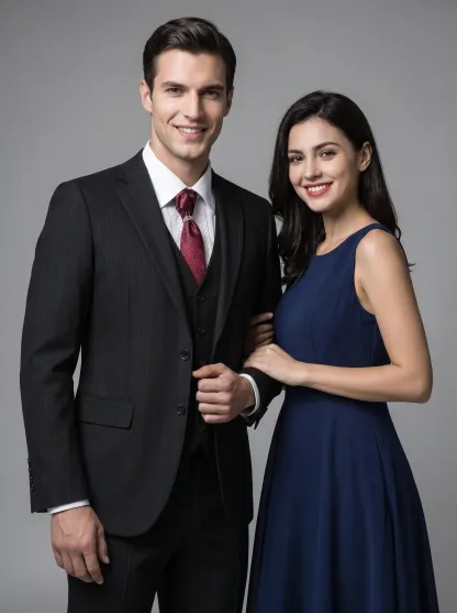 [Copy]Dapper Dark Charcoal Pinstripe 3-Piece Formal Suit | Men's Modern Slim Fit Notch Lapel Business Tuxedo