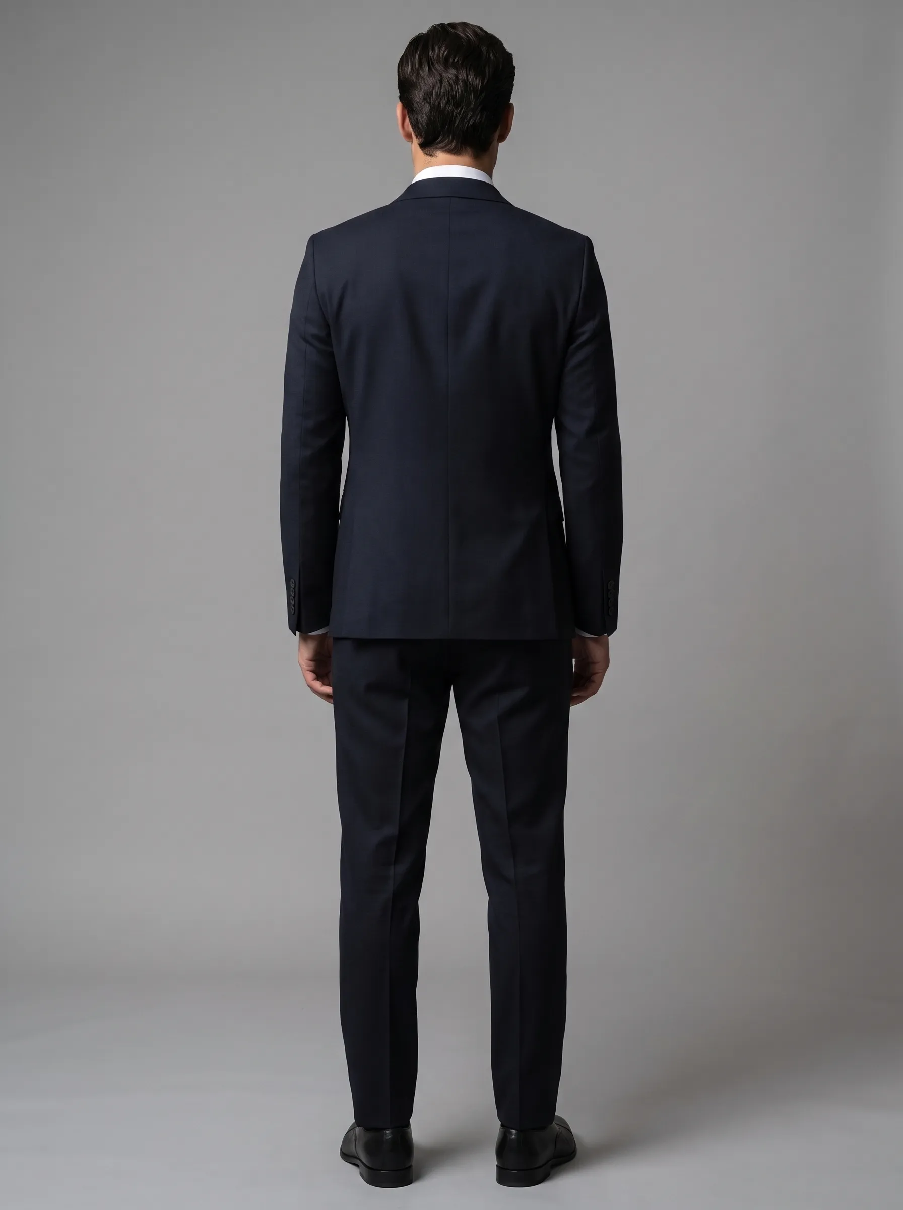 [Copy]Classic Jet Black Subtle Pinstripe 3-Piece Formal Suit | Men's Modern Slim Fit Notch Lapel Business Tuxedo