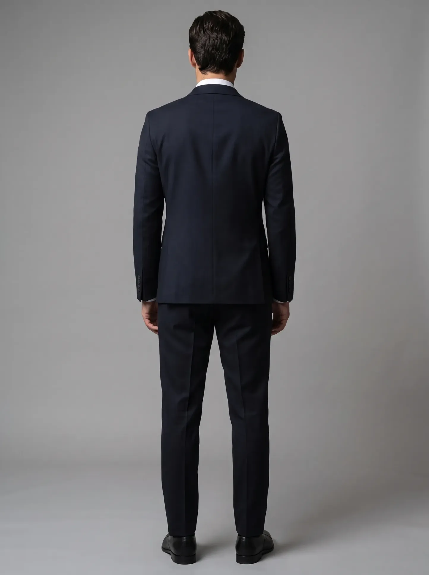 [Copy]Classic Jet Black Subtle Pinstripe 3-Piece Formal Suit | Men's Modern Slim Fit Notch Lapel Business Tuxedo