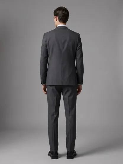 [Copy]Classic Jet Black Double-Breasted Suit | Men's Modern Slim Fit Peak Lapel 2-Piece Formal Tuxedo