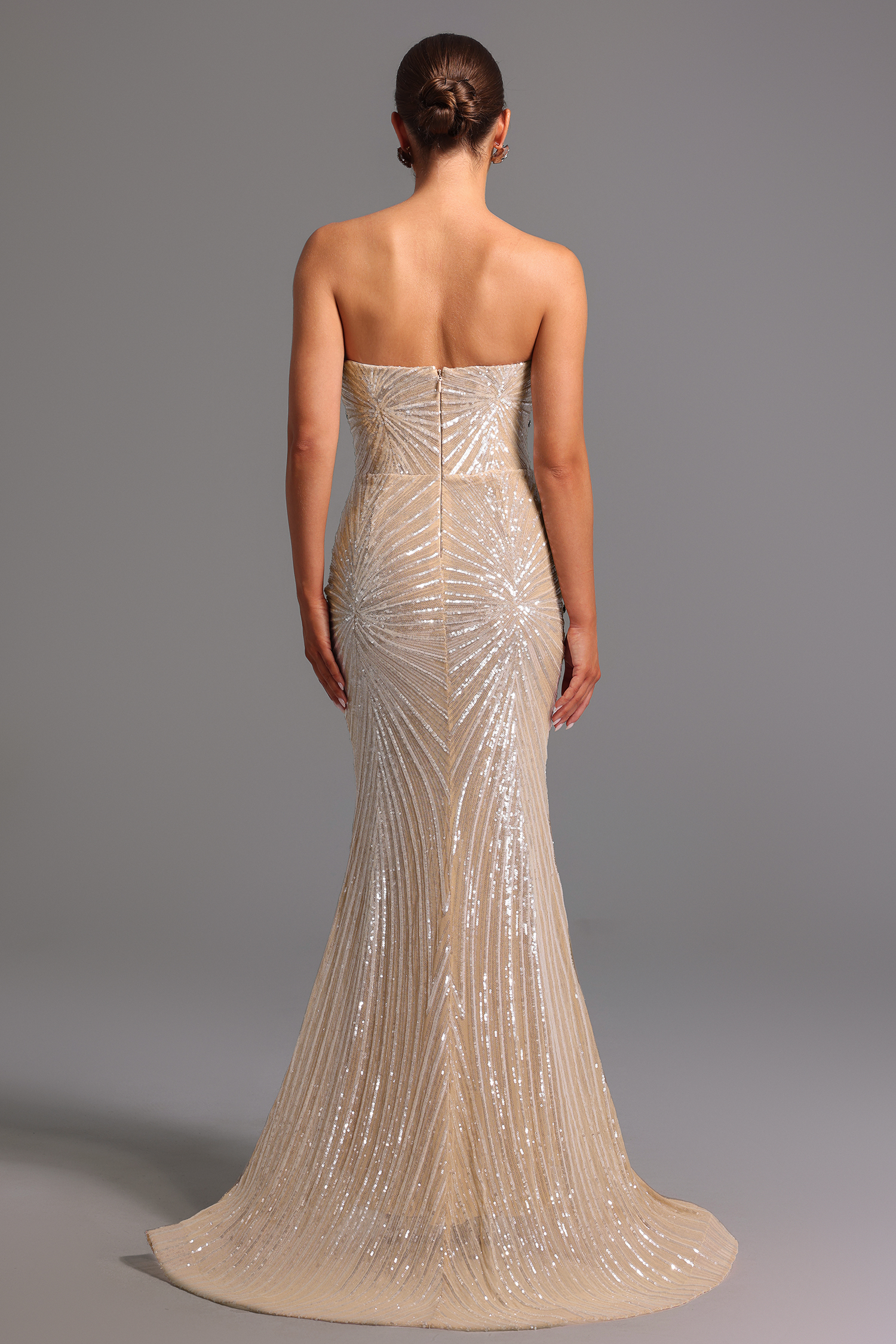 Kori Strapless Diamond Sequins Maxi Dress