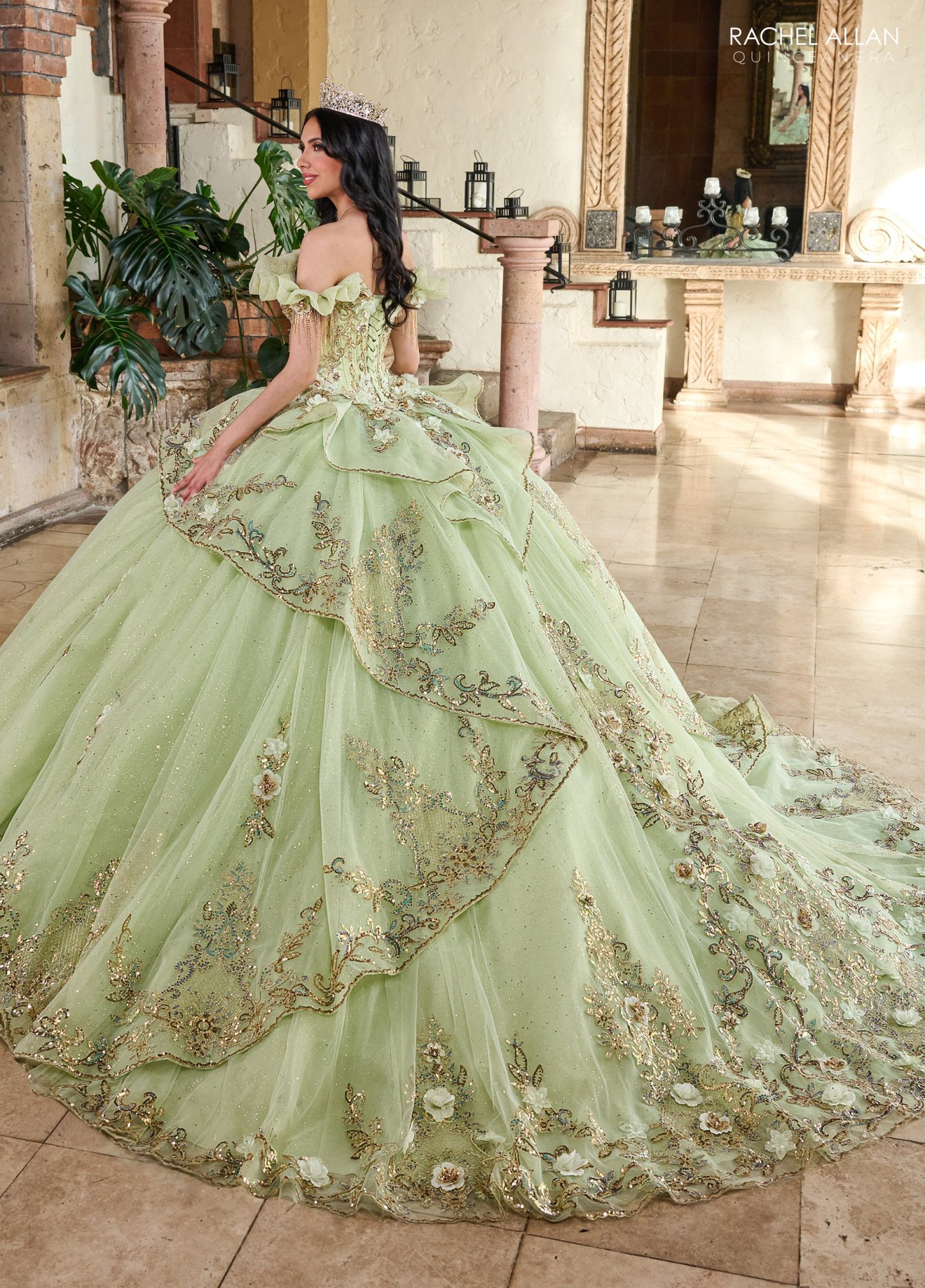 Stunning Tulle Sweetheart Off-The-Shoulder Quinceanera Ball Gown #RQ3137