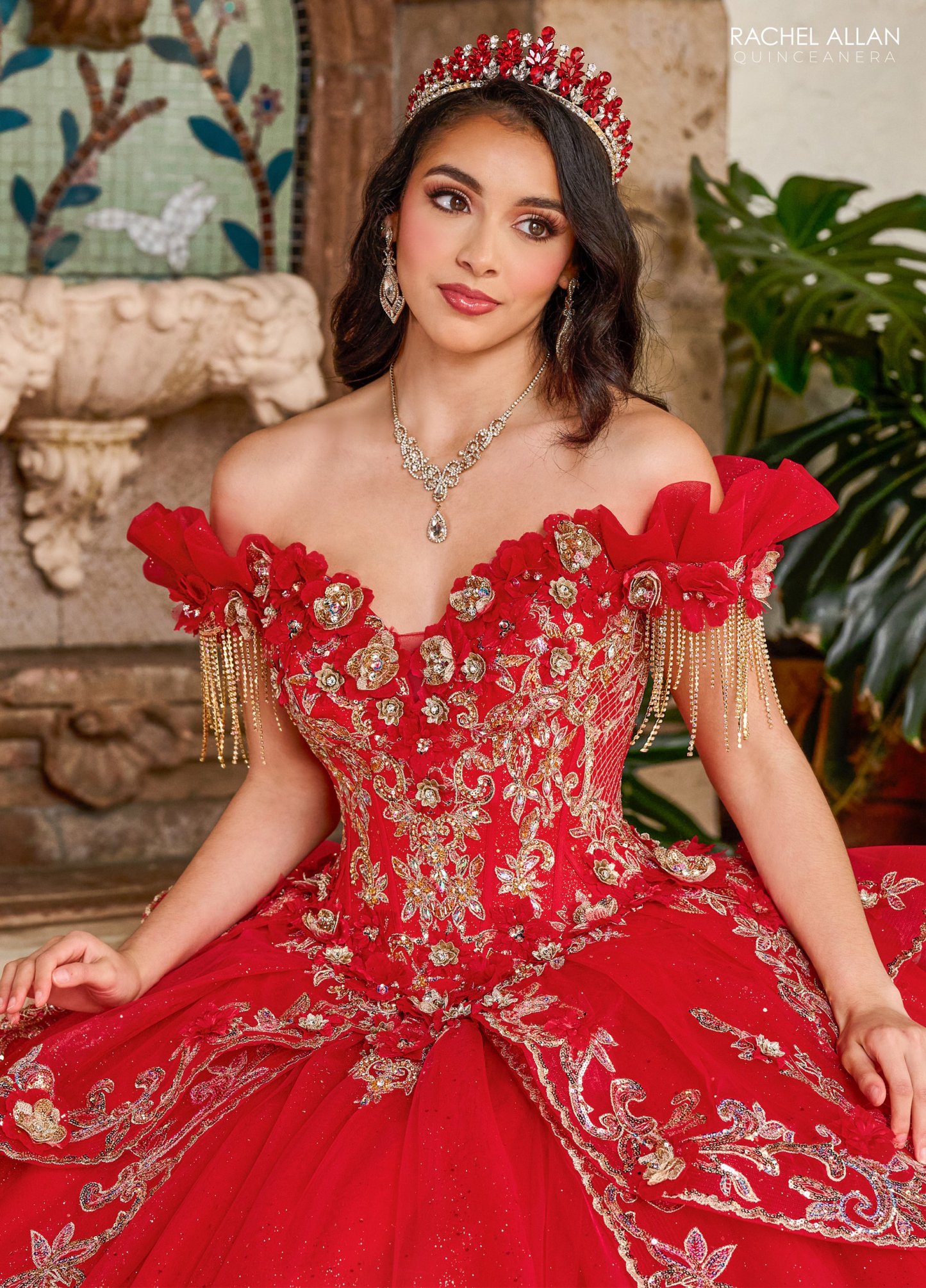 Stunning Tulle Sweetheart Off-The-Shoulder Quinceanera Ball Gown #RQ3137