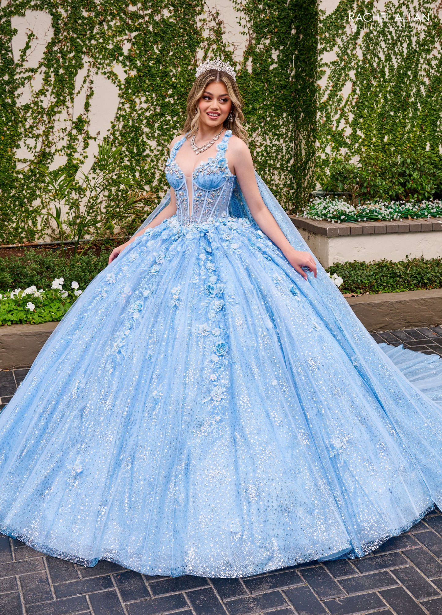 Dreamy Tulle Sweetheart Flowers Beading Quinceanera Ball Gown #RQ3135