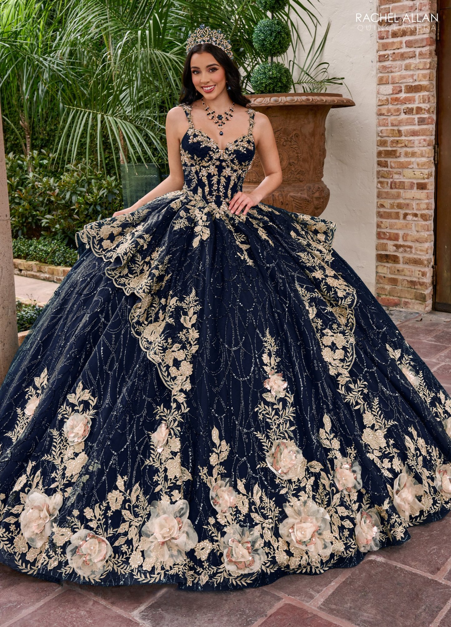 Unique Glitter Tulle Applique Beading Quinceanera Ball Gown #RQ3140