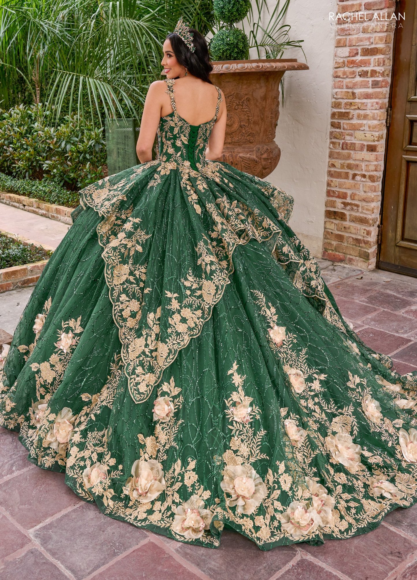 Unique Glitter Tulle Applique Beading Quinceanera Ball Gown #RQ3140