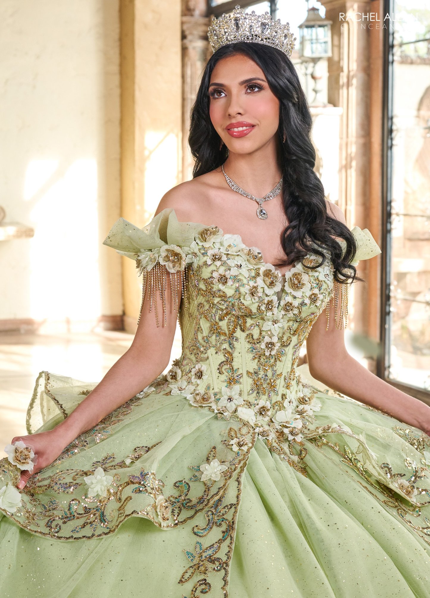 Stunning Tulle Sweetheart Off-The-Shoulder Quinceanera Ball Gown #RQ3137