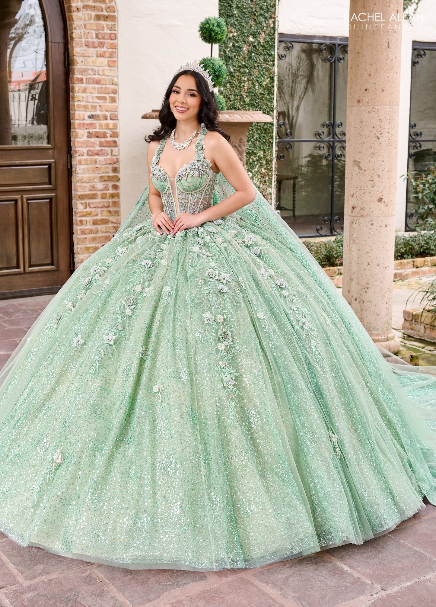 Dreamy Tulle Sweetheart Flowers Beading Quinceanera Ball Gown #RQ3135