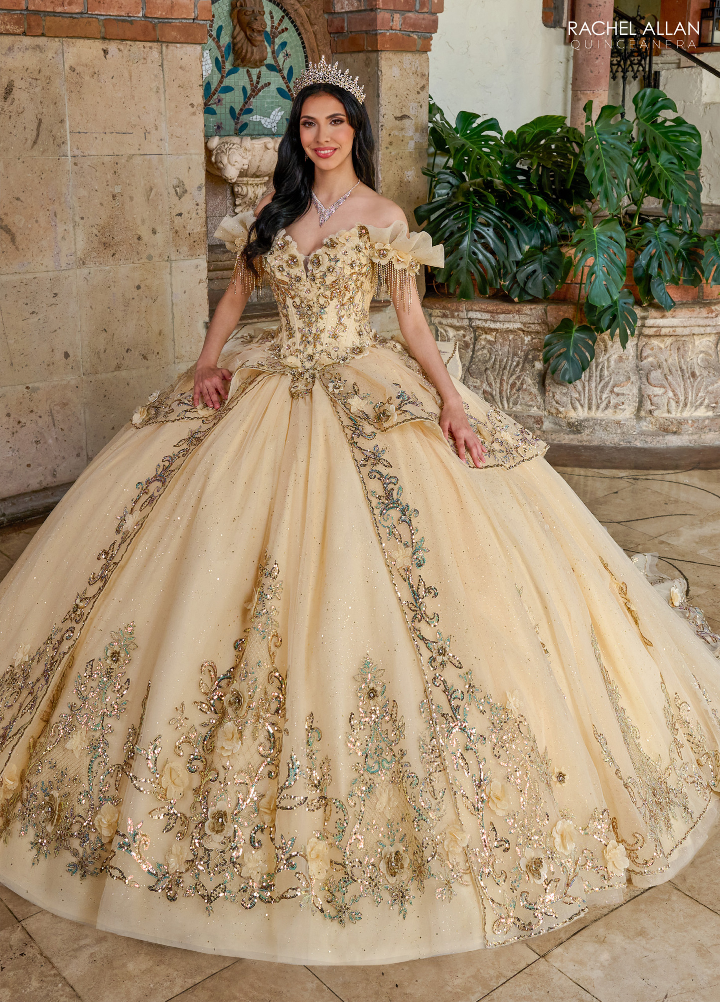 Stunning Tulle Sweetheart Off-The-Shoulder Quinceanera Ball Gown #RQ3137