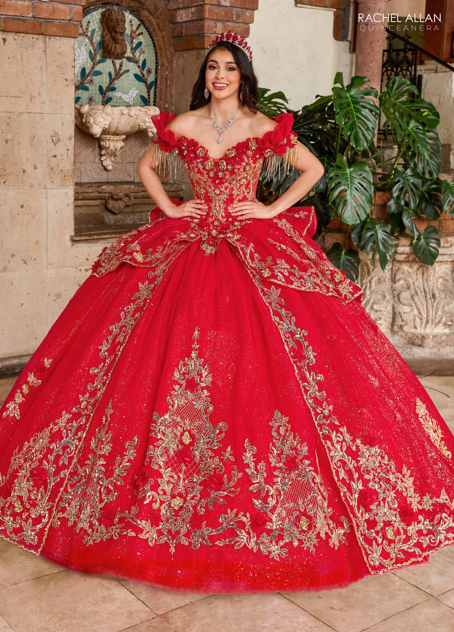 Stunning Tulle Sweetheart Off-The-Shoulder Quinceanera Ball Gown #RQ3137