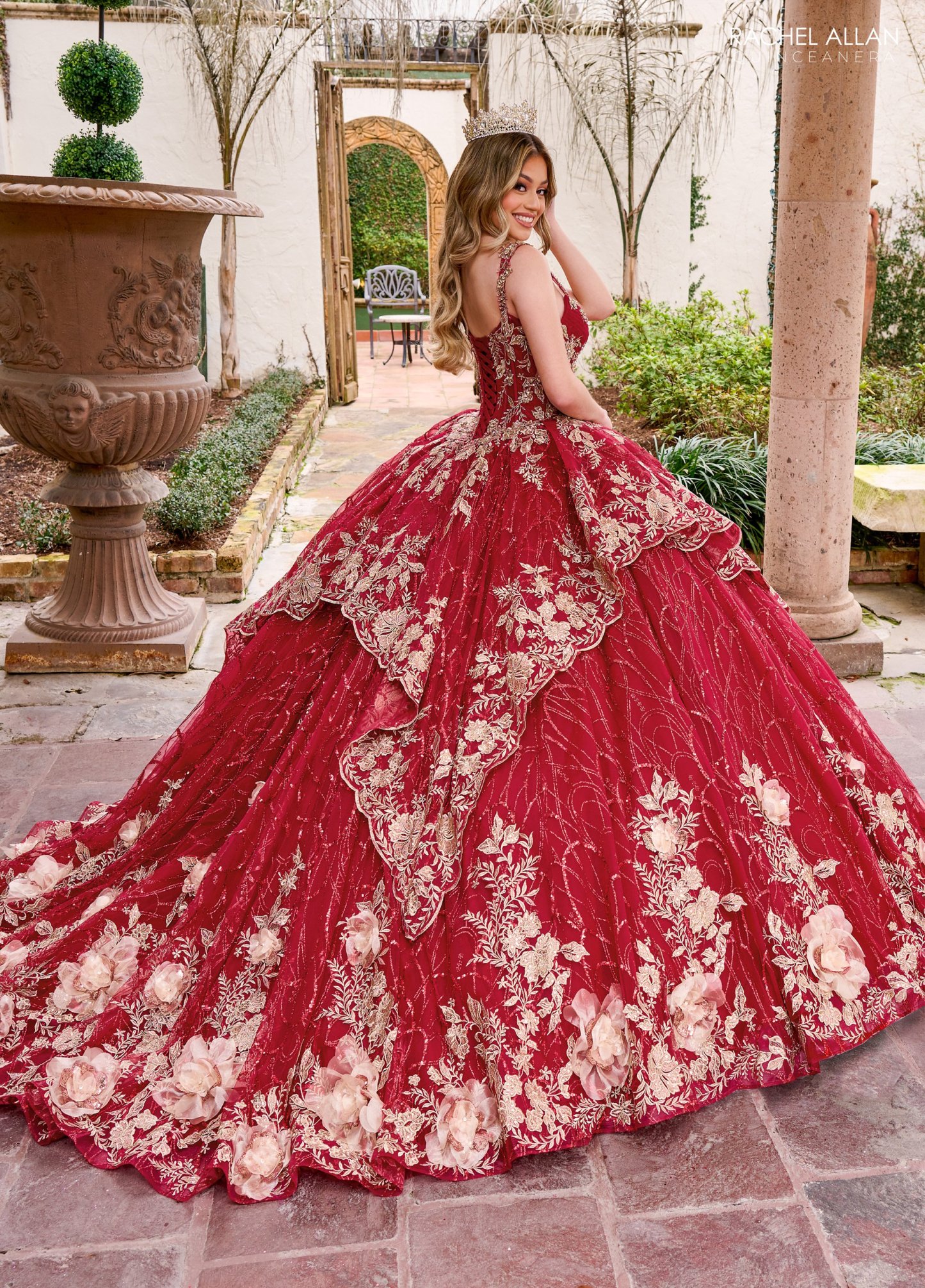 Unique Glitter Tulle Applique Beading Quinceanera Ball Gown #RQ3140