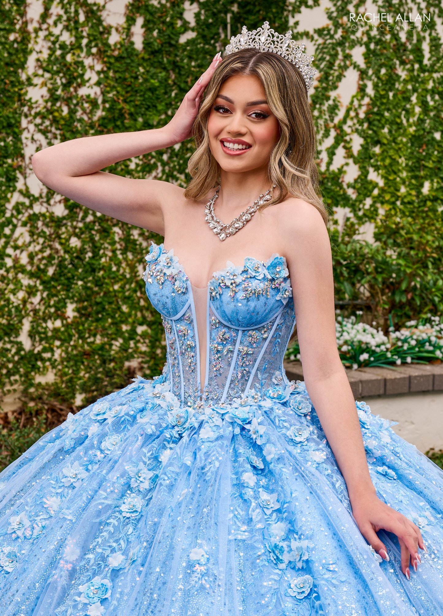 Dreamy Tulle Sweetheart Flowers Beading Quinceanera Ball Gown #RQ3135