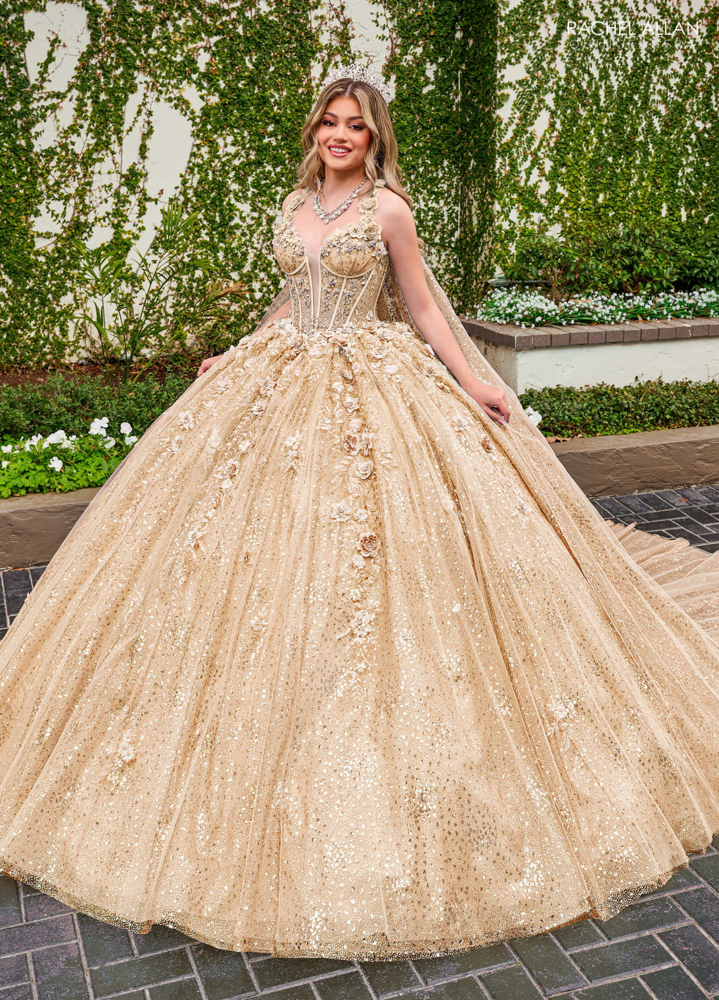 Dreamy Tulle Sweetheart Flowers Beading Quinceanera Ball Gown #RQ3135
