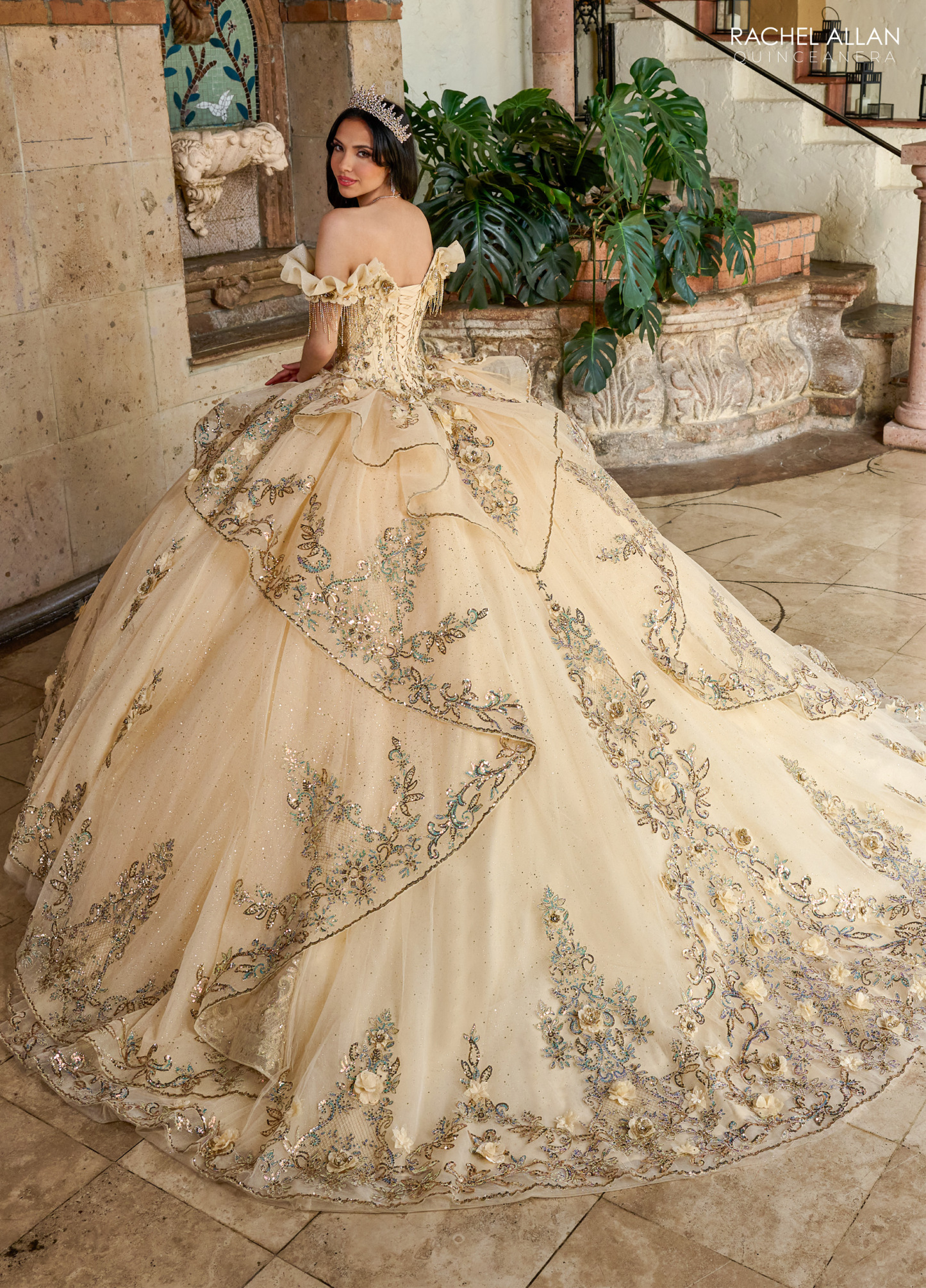 Stunning Tulle Sweetheart Off-The-Shoulder Quinceanera Ball Gown #RQ3137