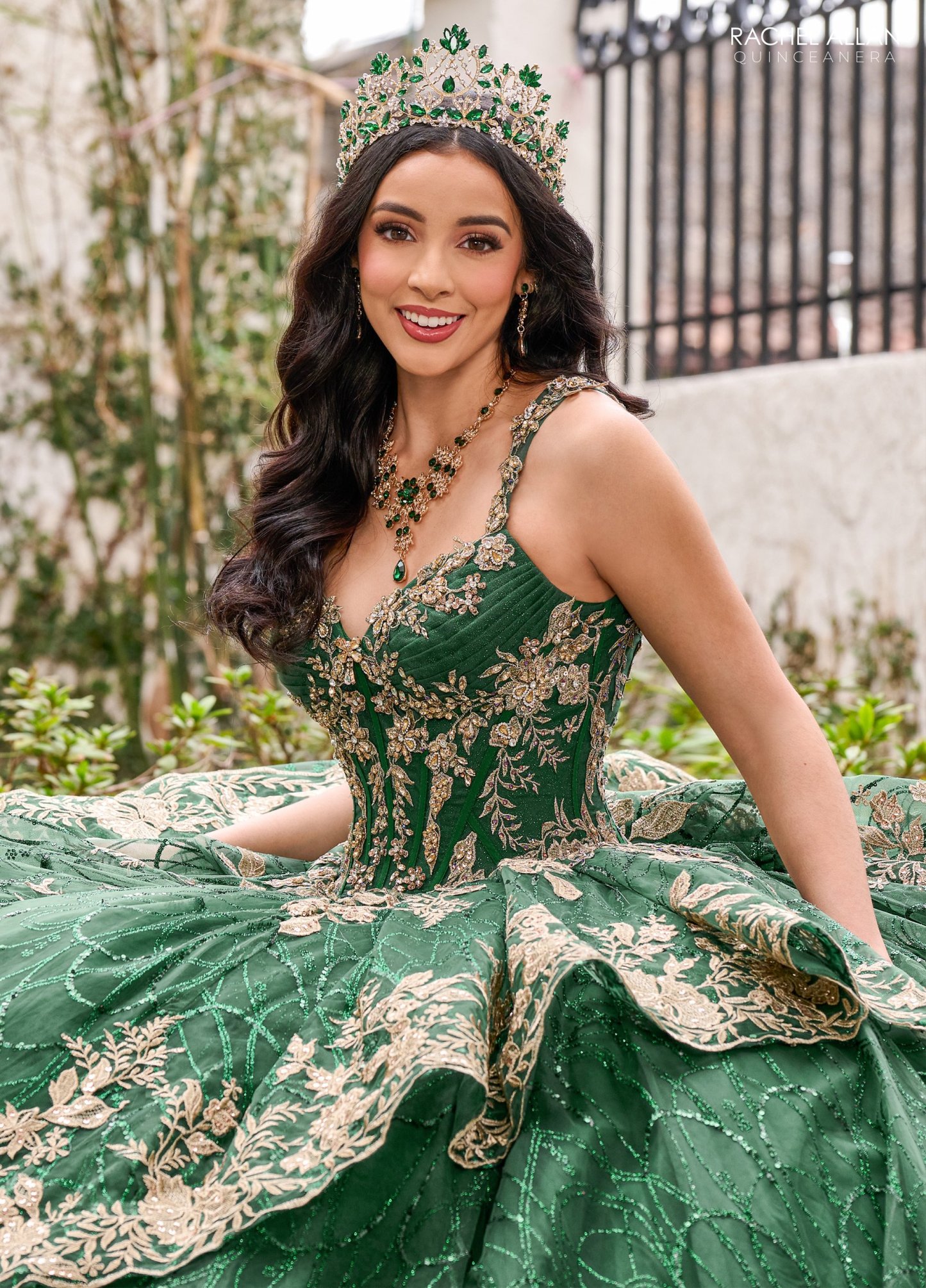 Unique Glitter Tulle Applique Beading Quinceanera Ball Gown #RQ3140