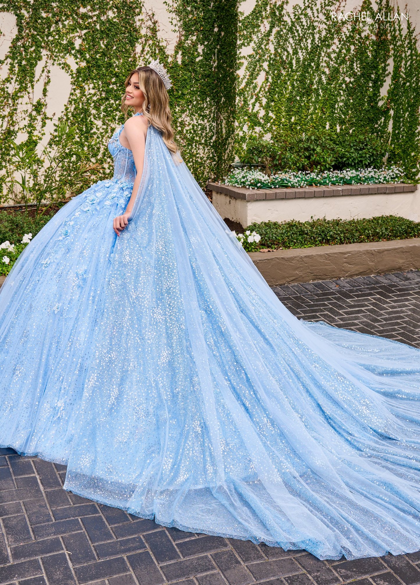 Dreamy Tulle Sweetheart Flowers Beading Quinceanera Ball Gown #RQ3135