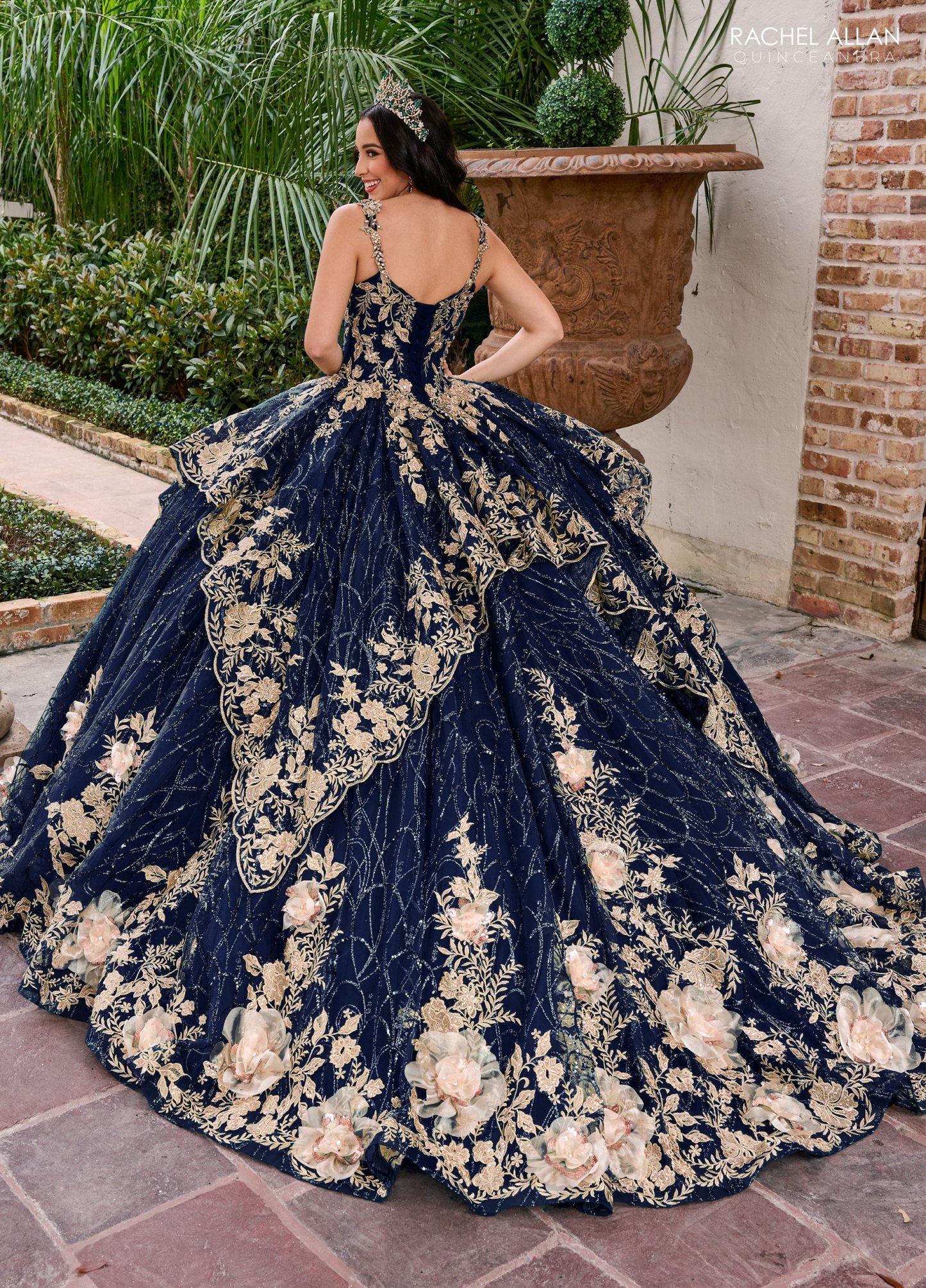 Unique Glitter Tulle Applique Beading Quinceanera Ball Gown #RQ3140