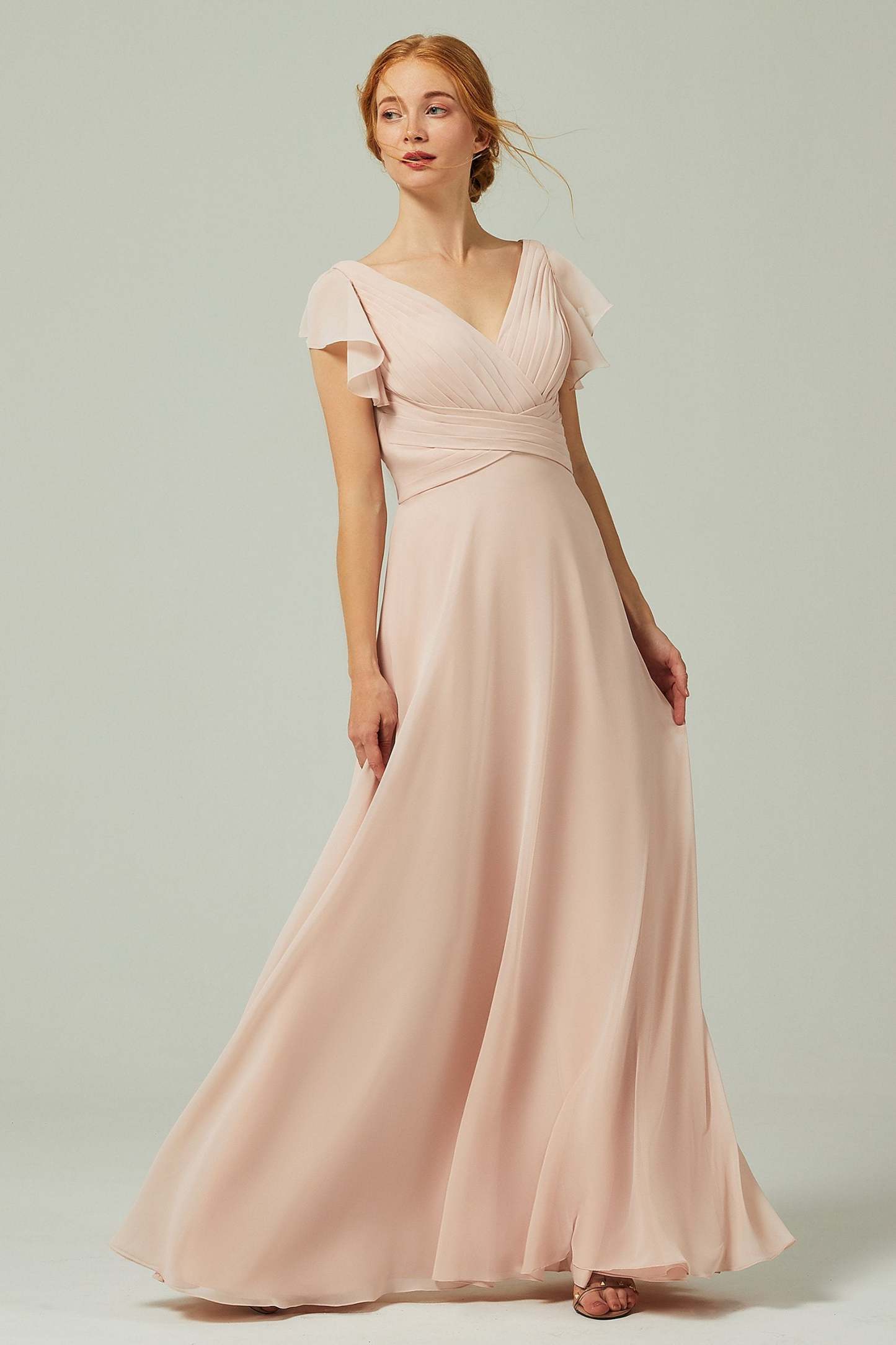 A-Line Floor Length Chiffon Bridesmaid Dress CB0302