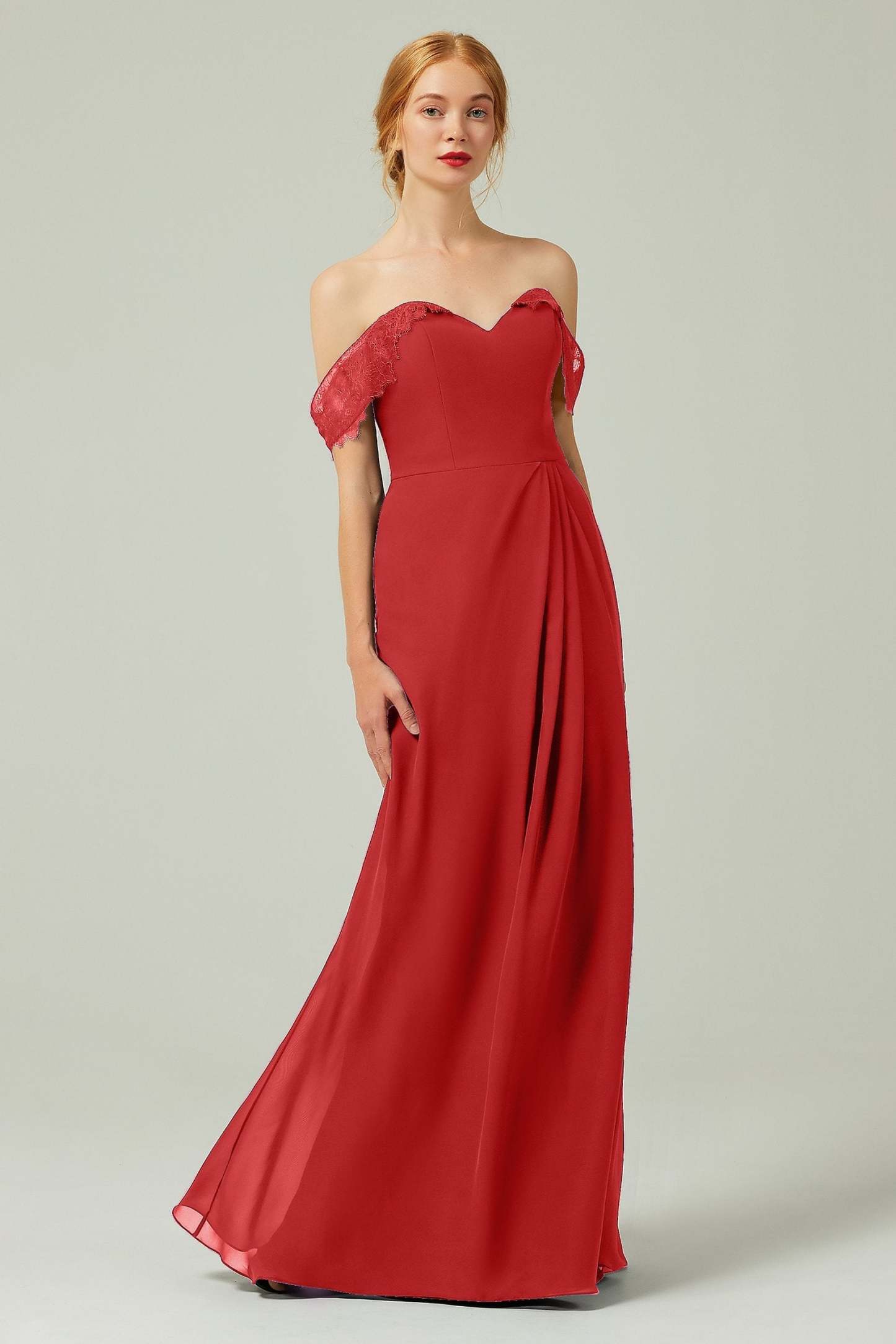 Sheath-Column Floor Length Chiffon Bridesmaid Dress Formal Dresses CB0338