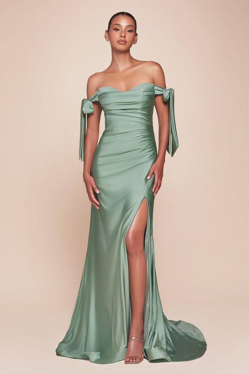 Curve Fitted Off The Shoulder Ruched Stretch Jersey Dress CD943C
